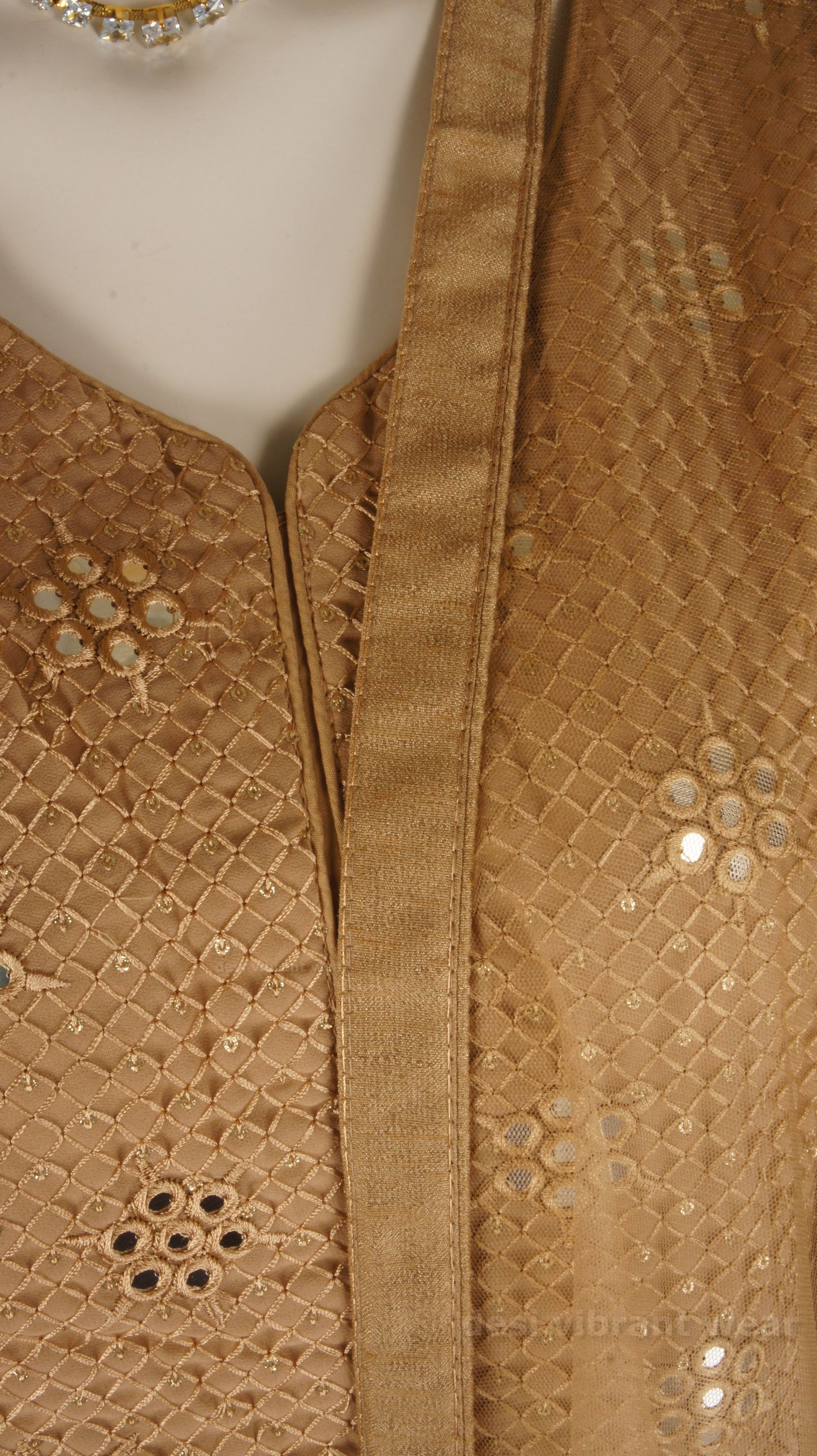 Classic Beige Georgette Embroidered Anarkali