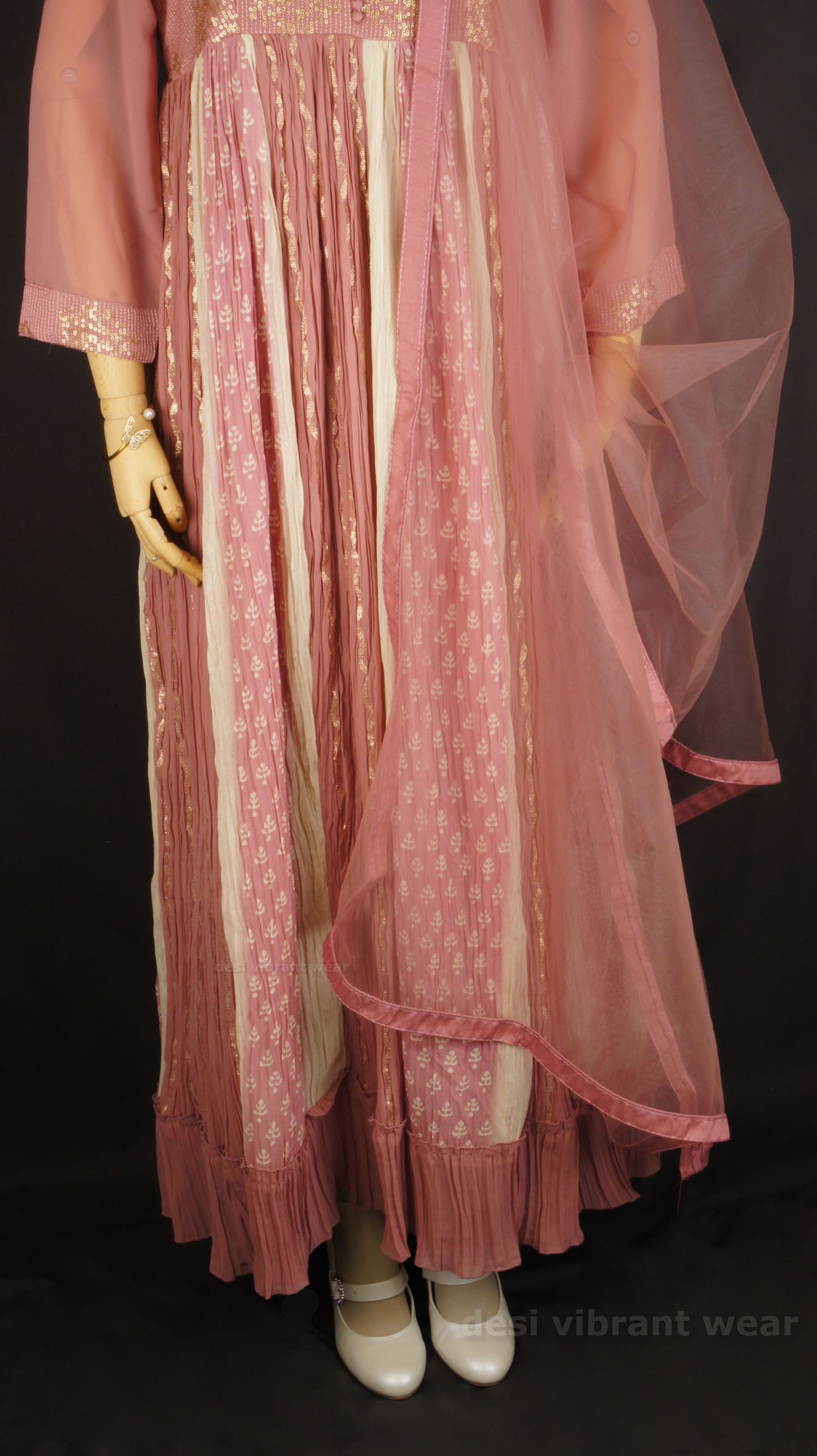 Blush Pink Georgette Embroidered Anarkali