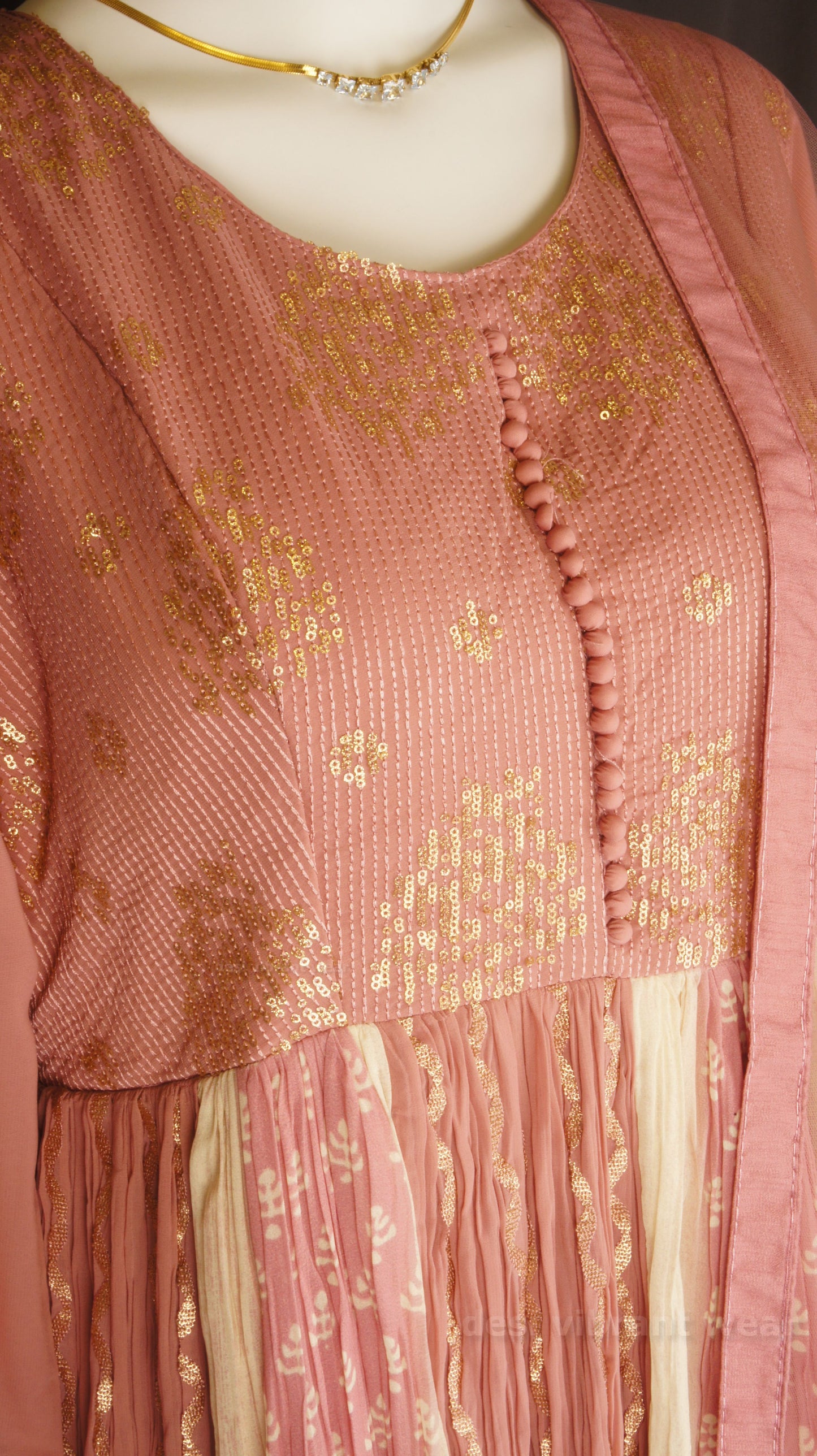 Blush Pink Georgette Embroidered Anarkali