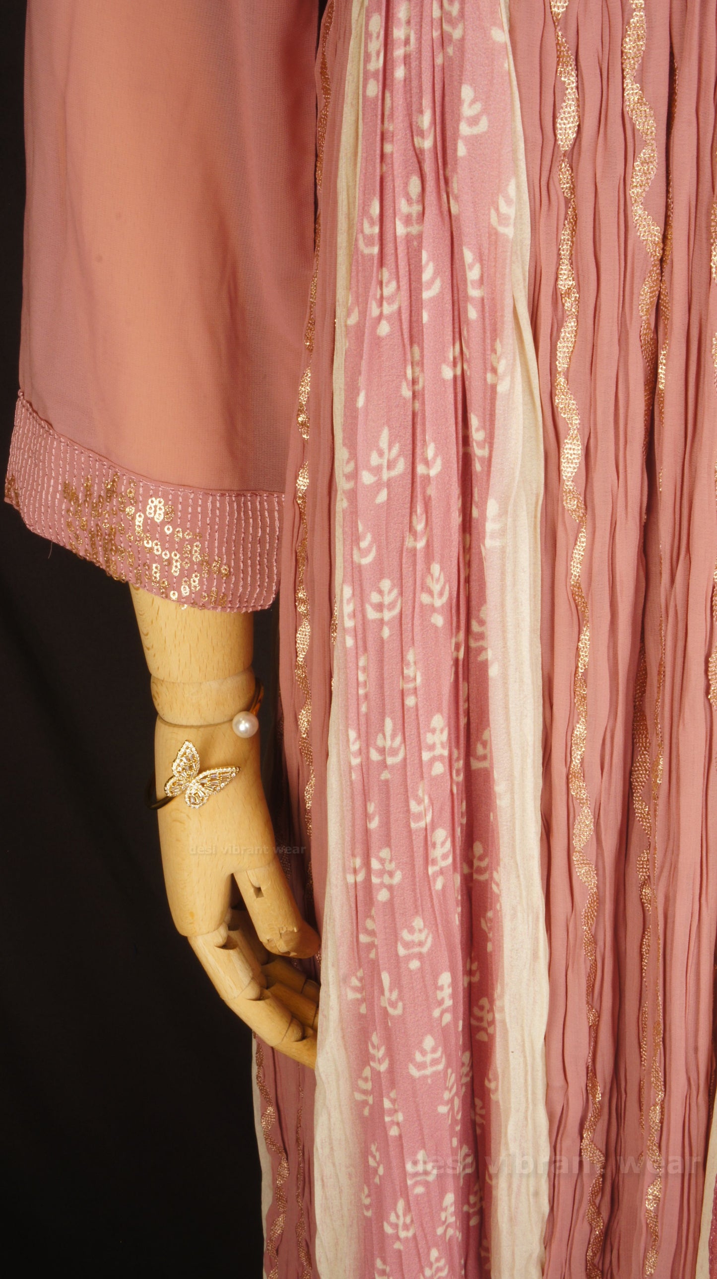 Blush Pink Georgette Embroidered Anarkali