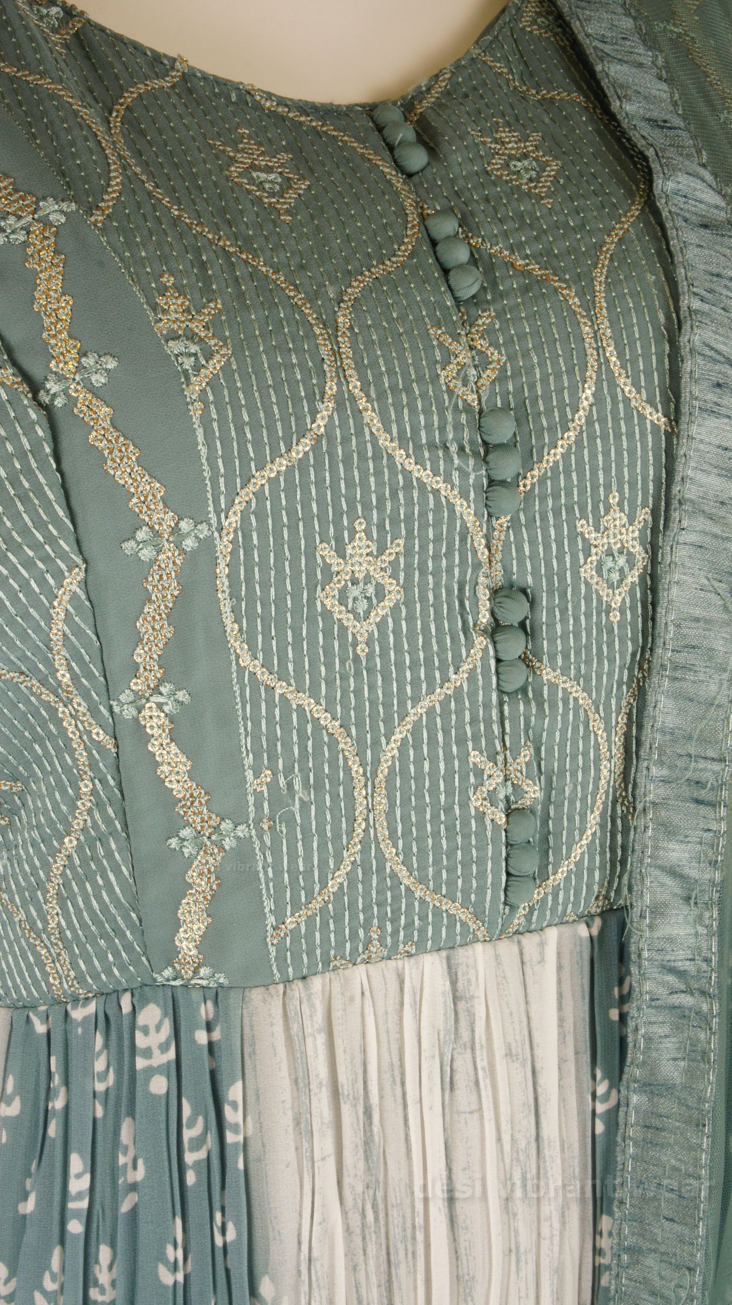 Elegant Teal Georgette Embroidered Anarkali