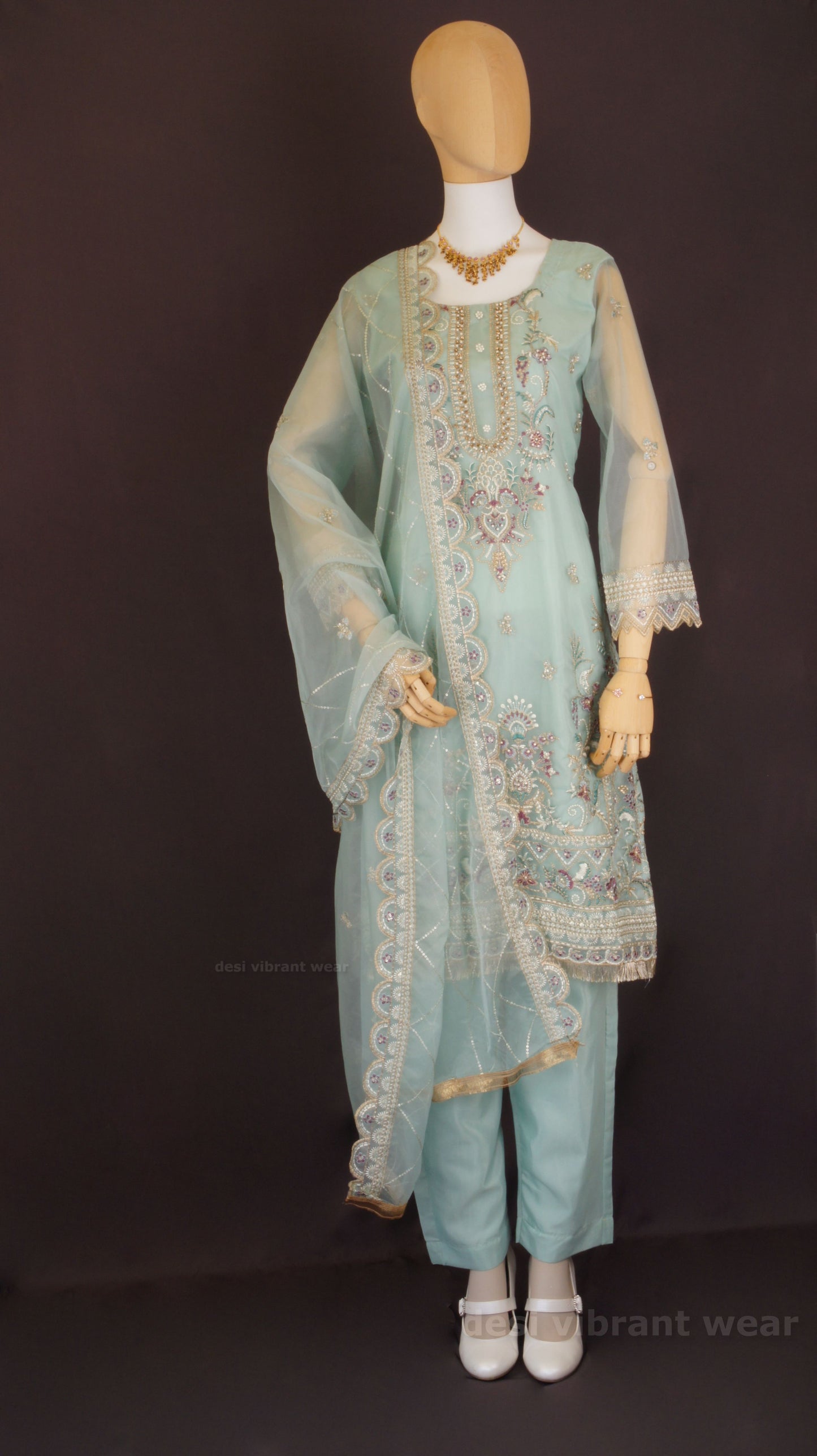 Serene Seafoam Organza Silk
