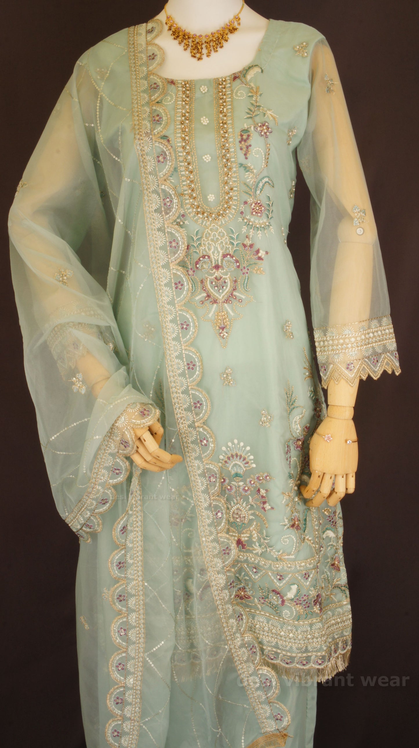 Serene Seafoam Organza Silk