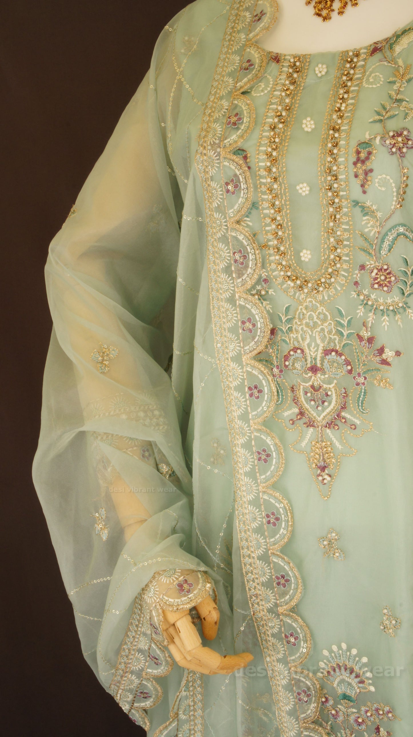 Serene Seafoam Organza Silk