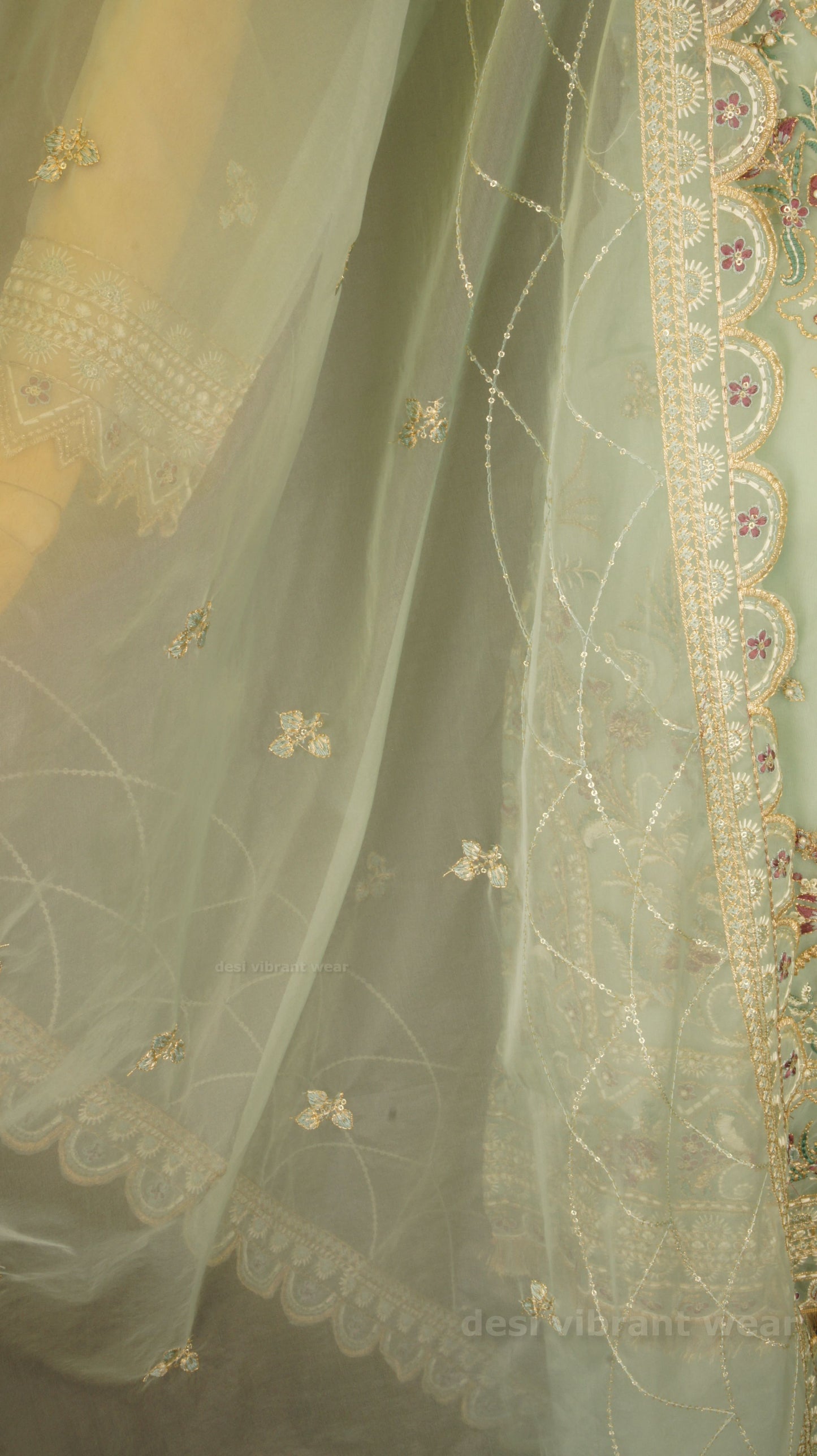 Serene Seafoam Organza Silk
