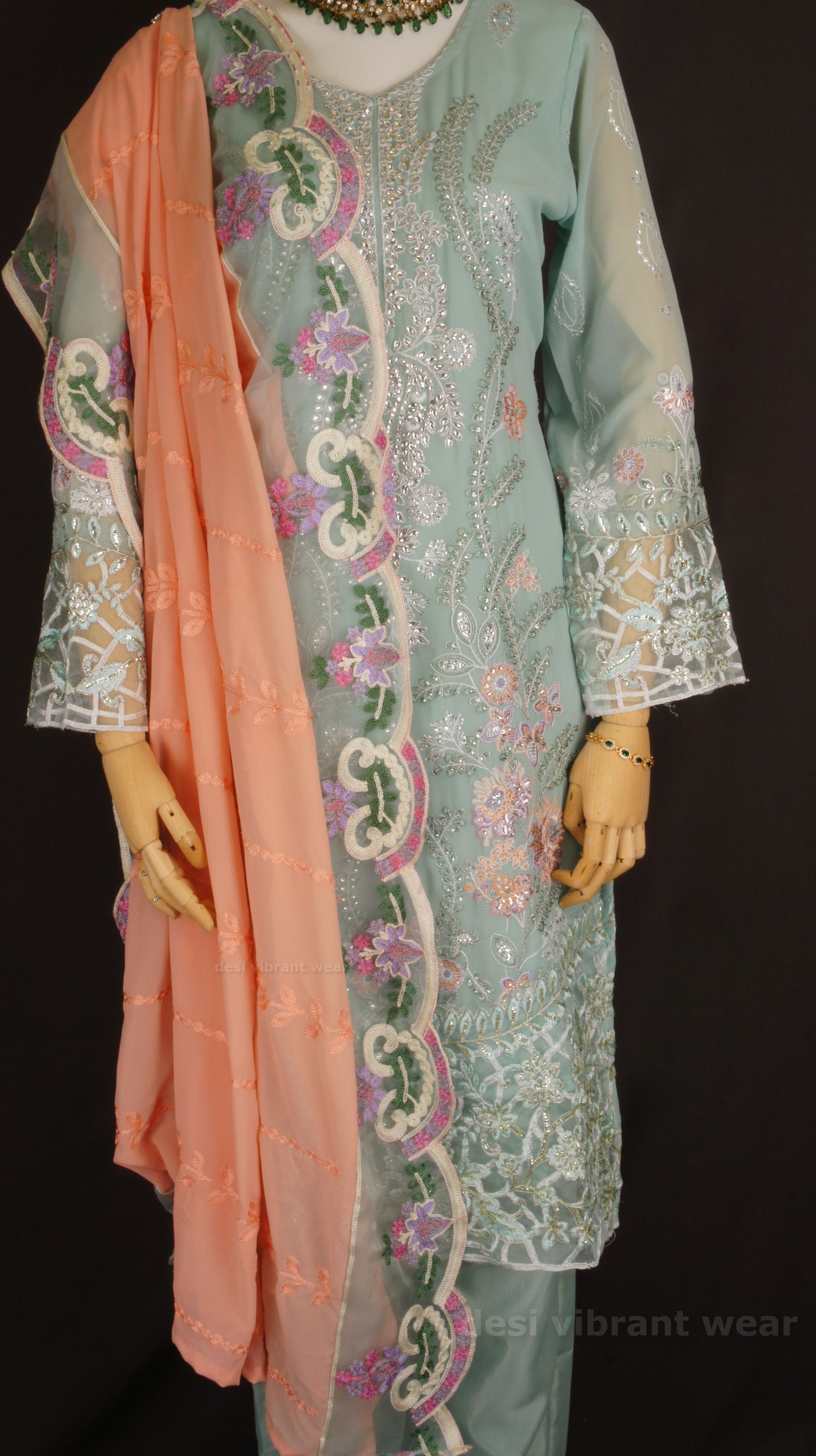 Mint Mirage Georgette