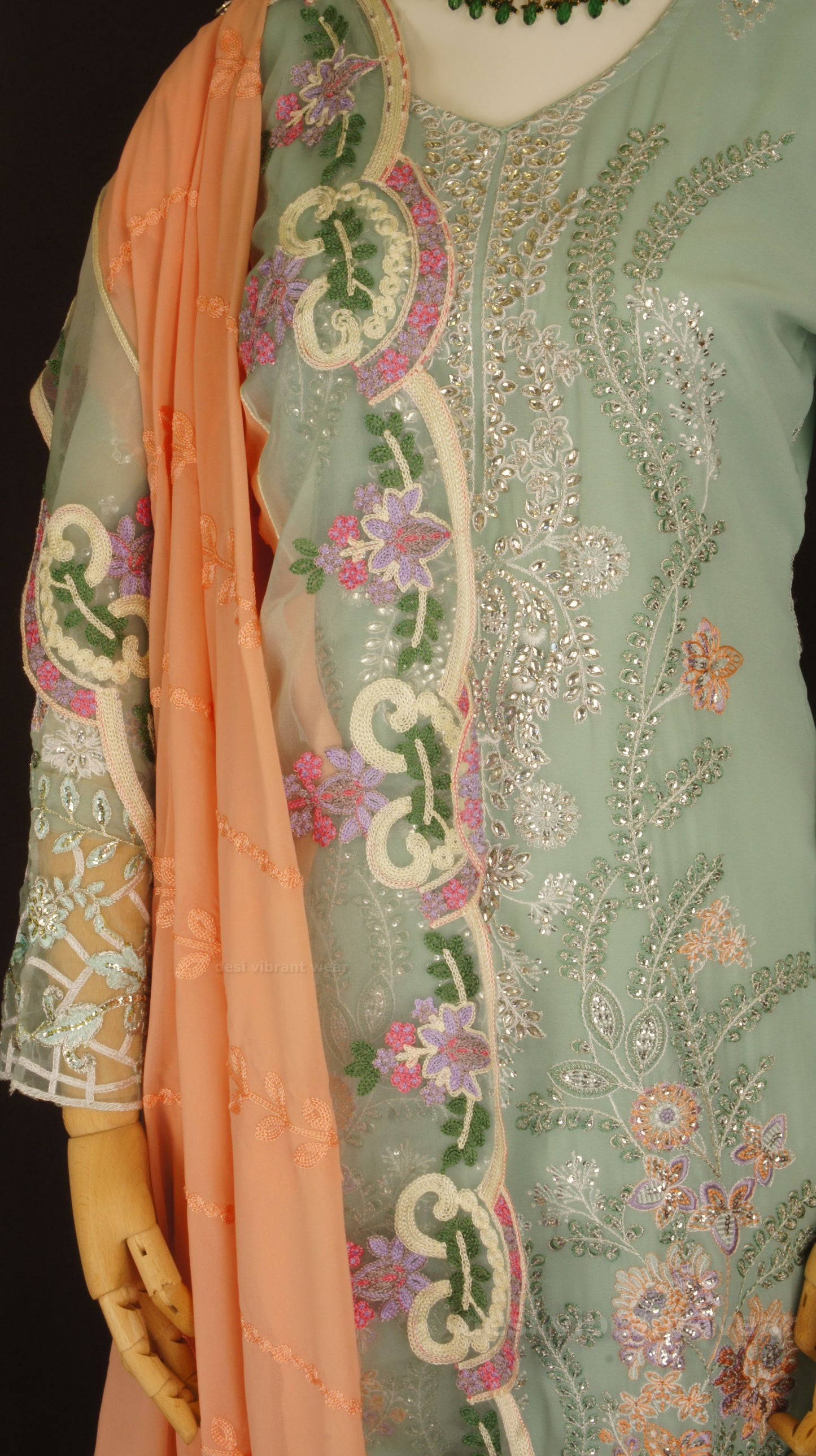 Mint Mirage Georgette