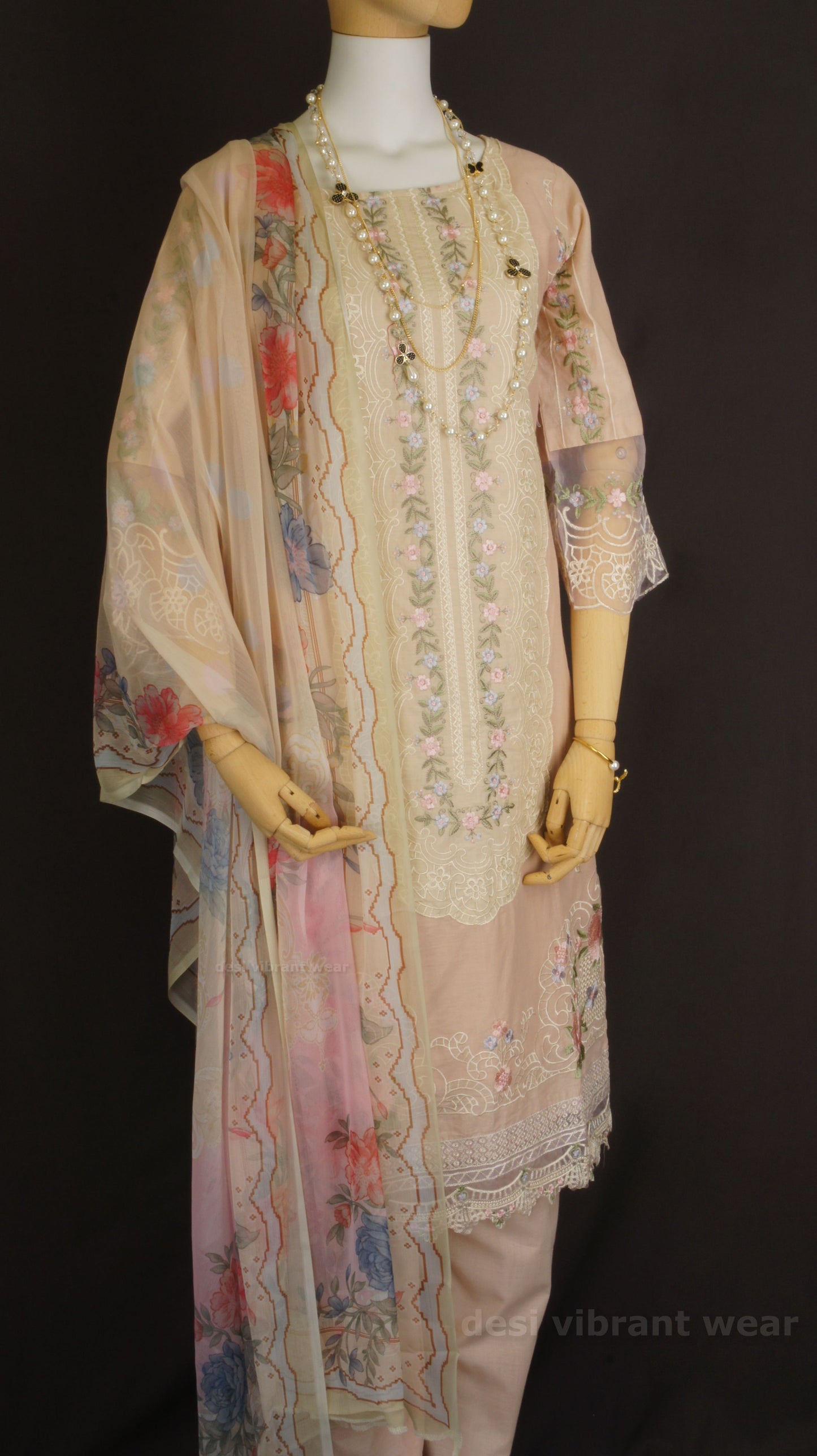 Soft Peach Embroidered Lawn Suit