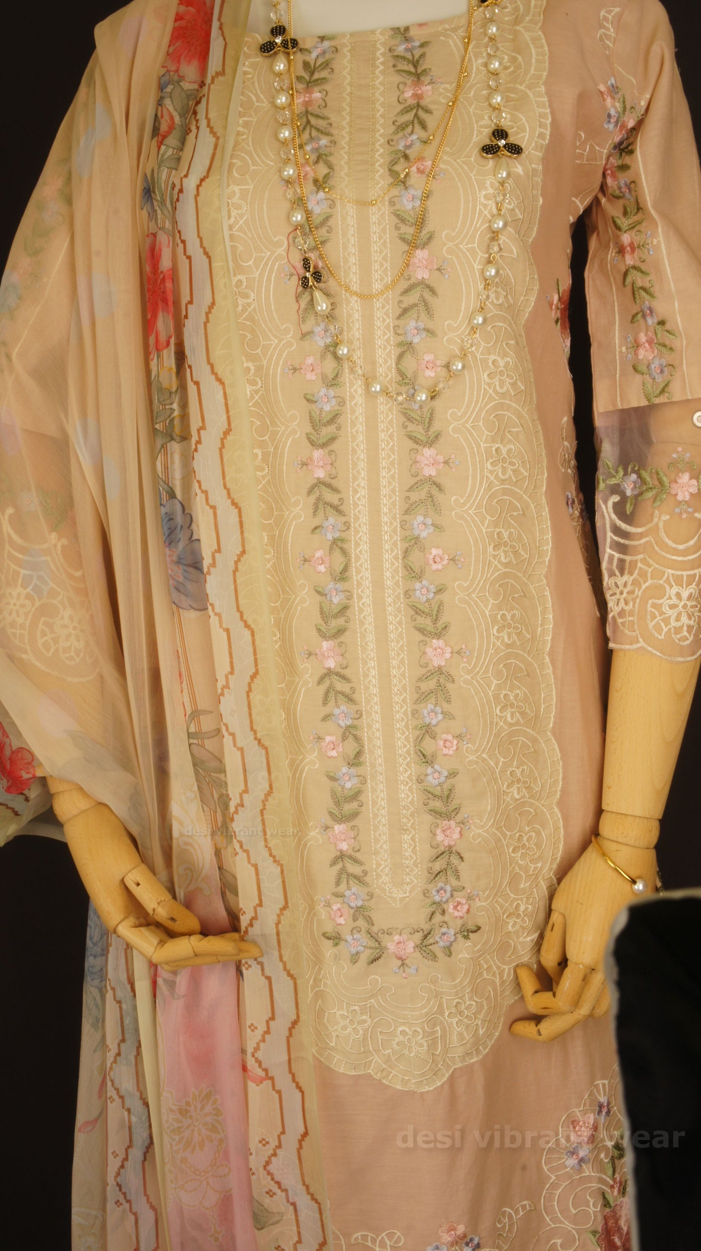 Soft Peach Embroidered Lawn Suit