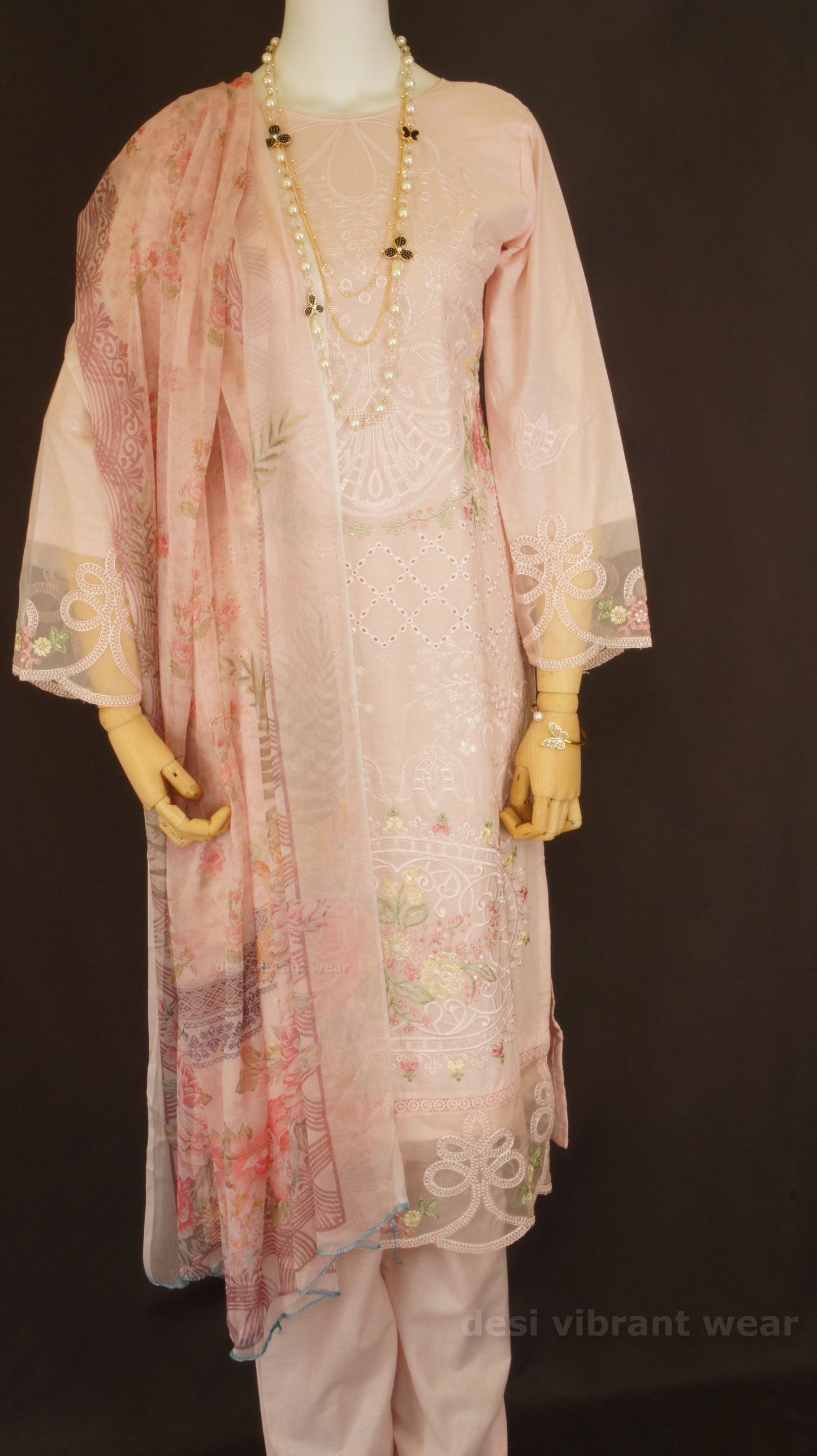 Blush Pink Embroidered Lawn Suit