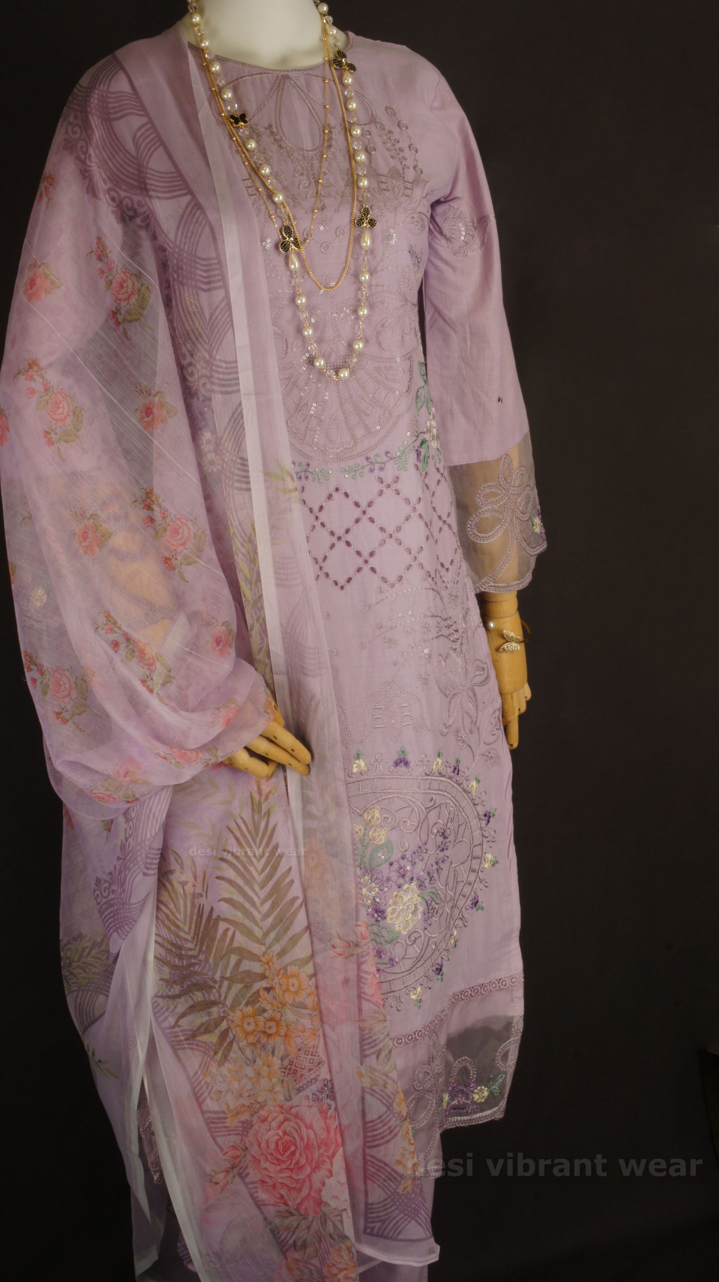 Lavender Bloom Lawn Suit