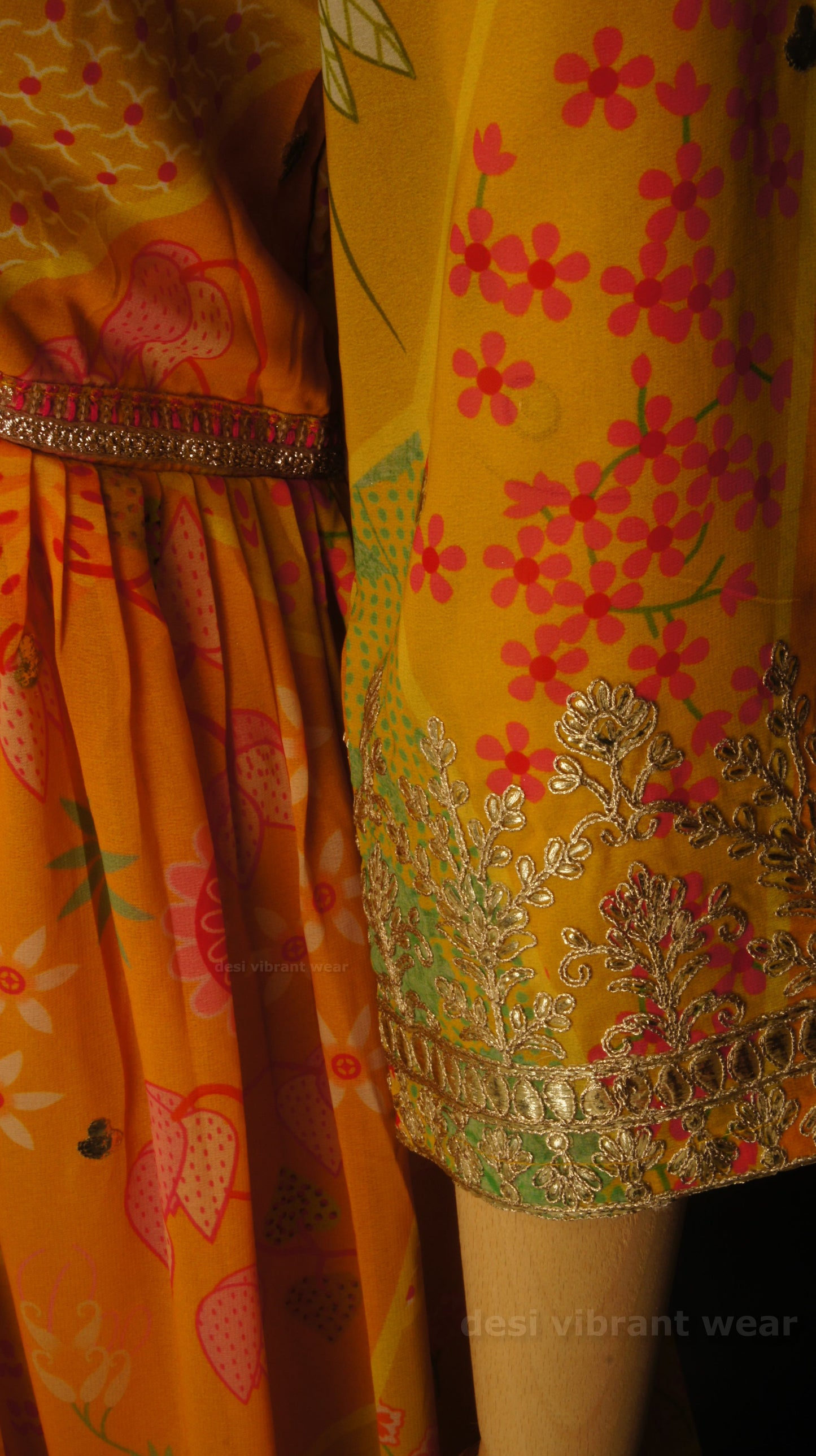 Sunshine Yellow Embroidered Georgette Anarkali
