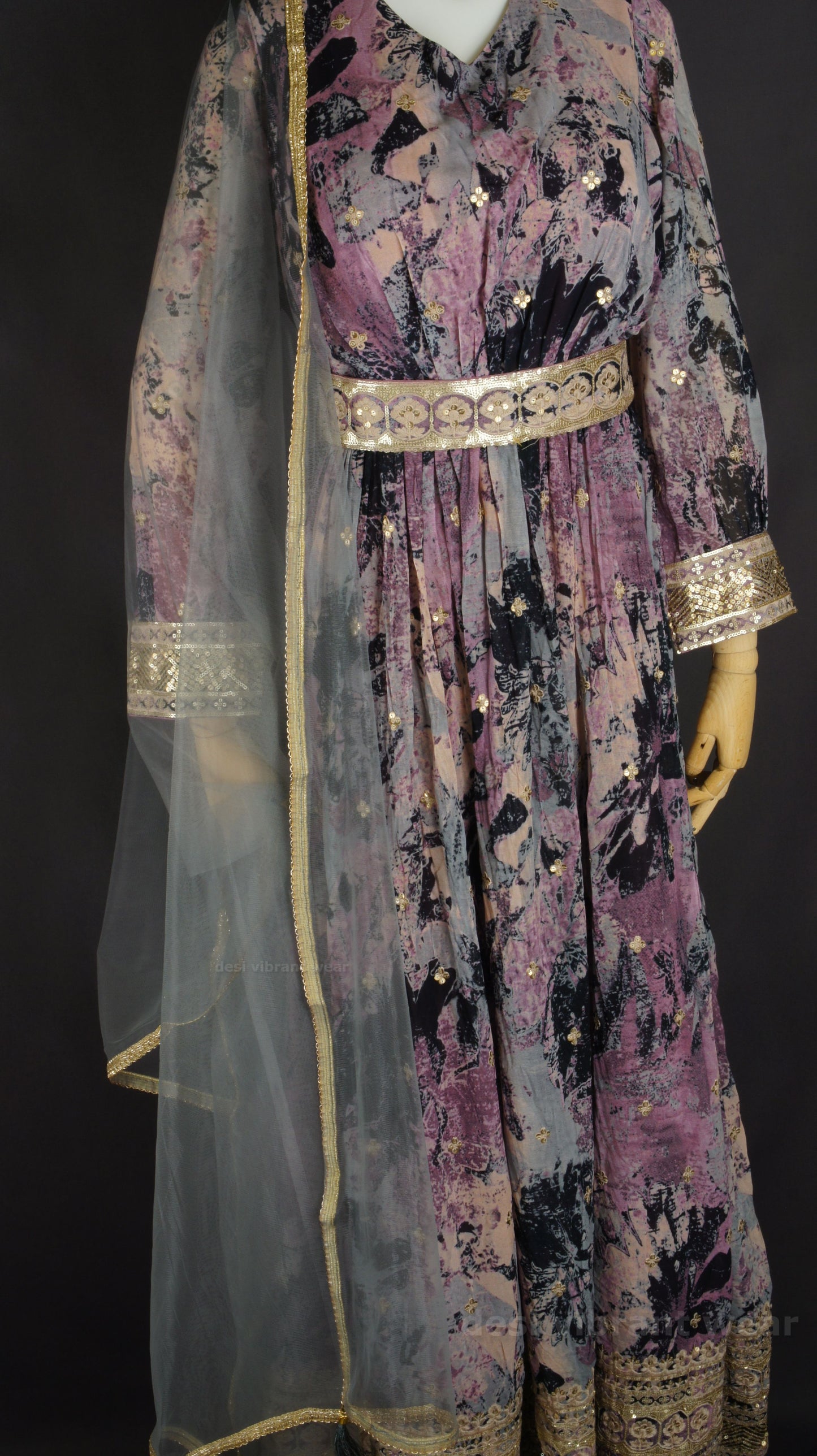 Elegant Embroidered Georgette Anarkali