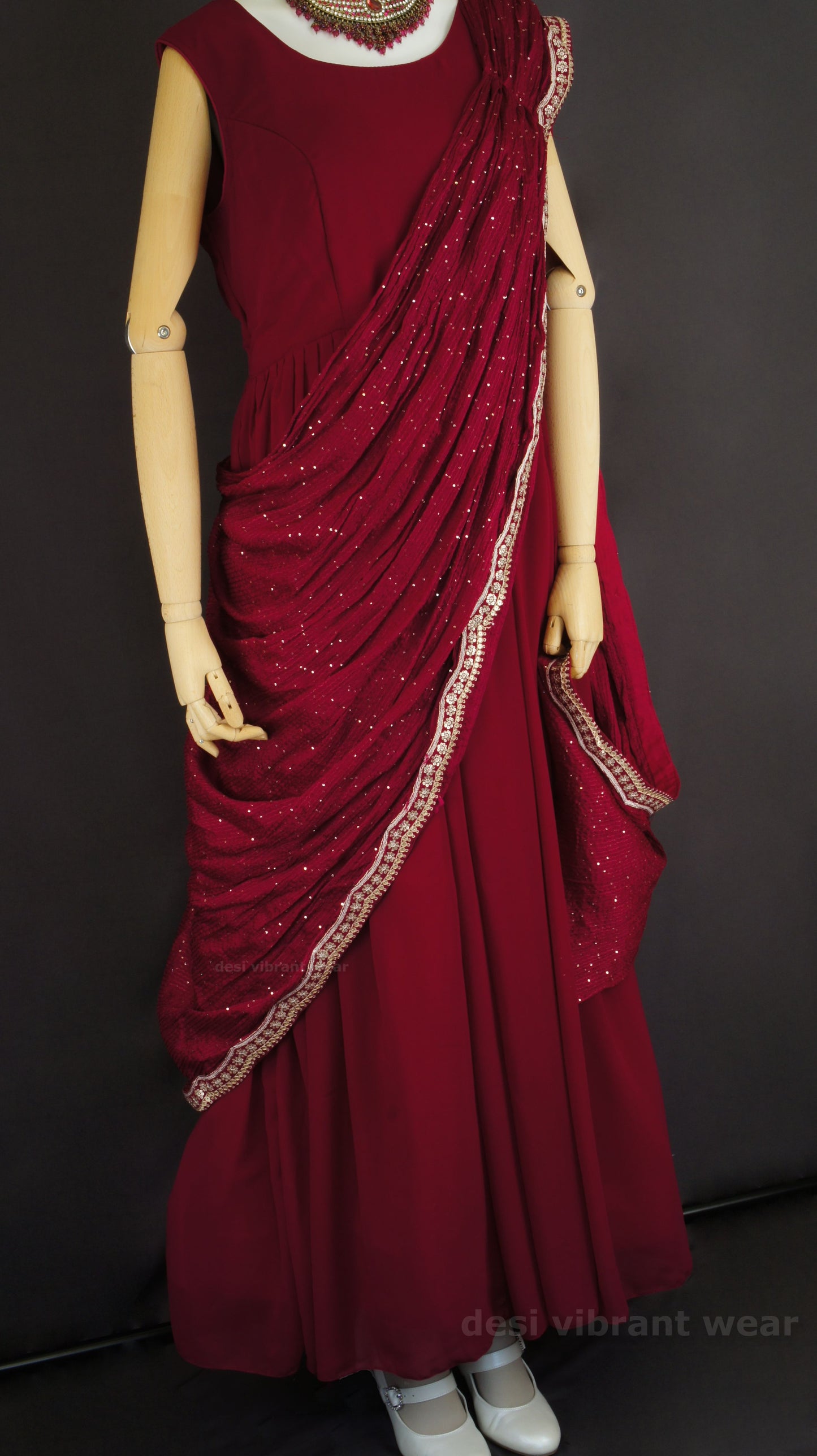Royal Embroidered Gown Set with Dupatta