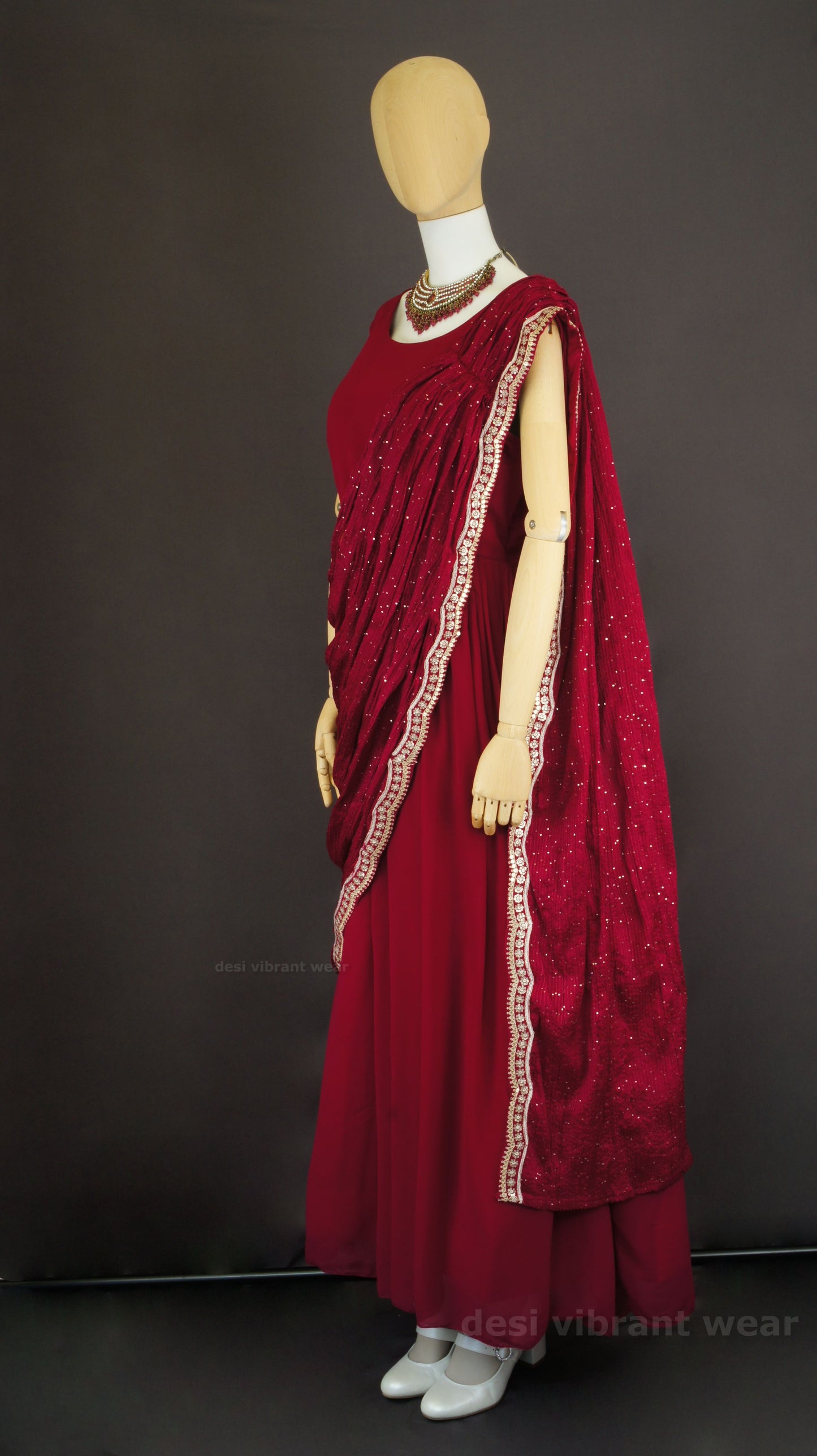 Royal Embroidered Gown Set with Dupatta