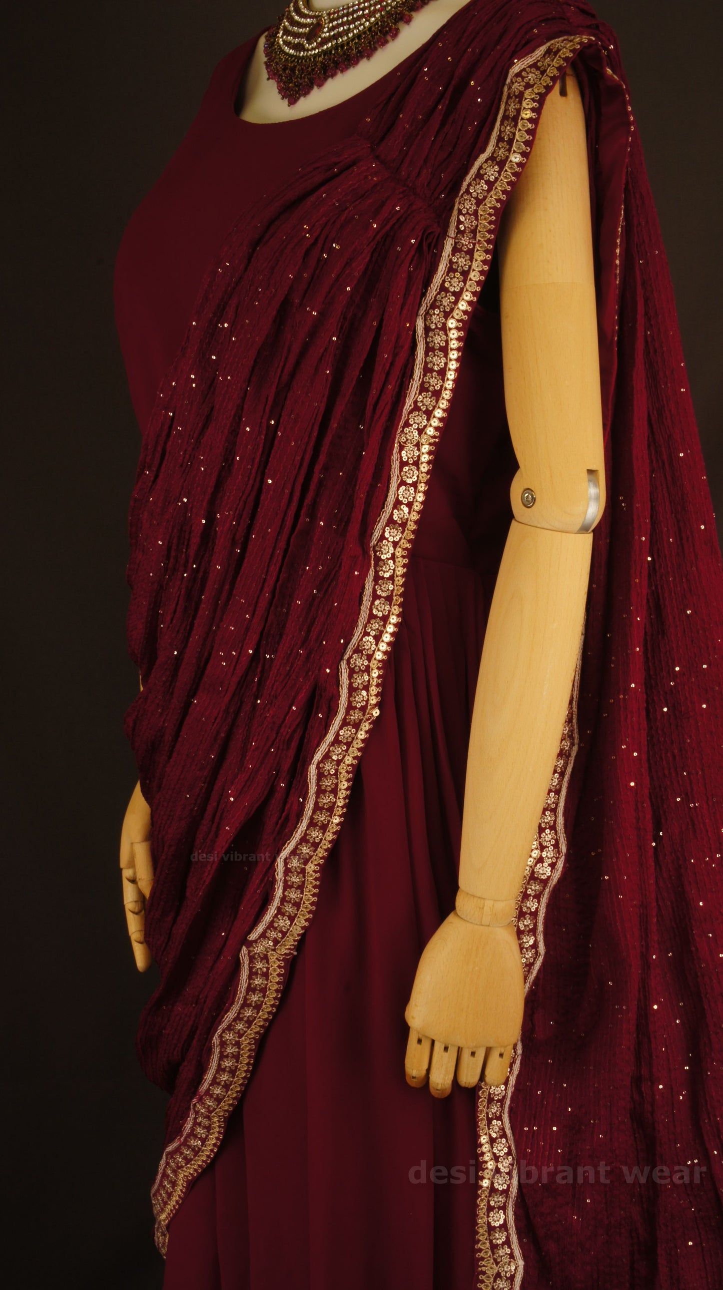 Royal Embroidered Gown Set with Dupatta