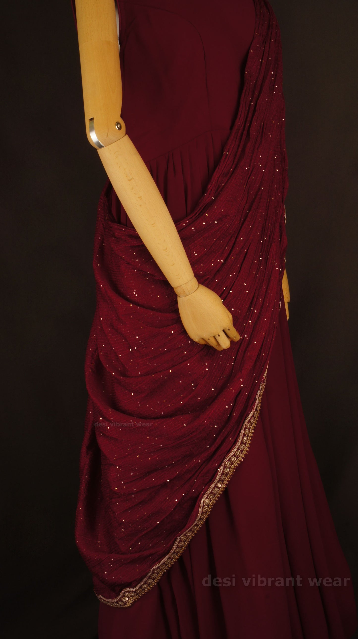 Royal Embroidered Gown Set with Dupatta