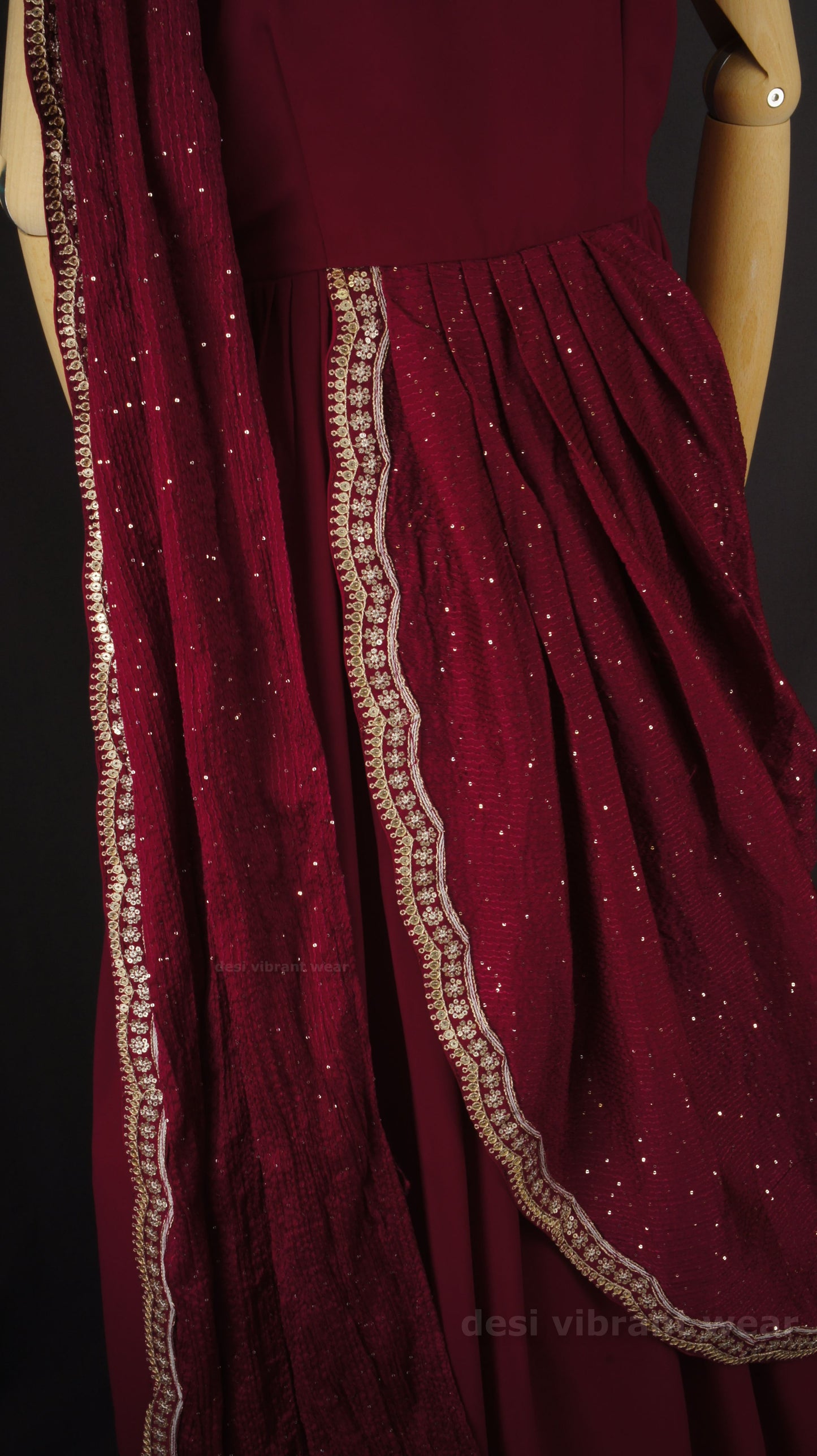 Royal Embroidered Gown Set with Dupatta