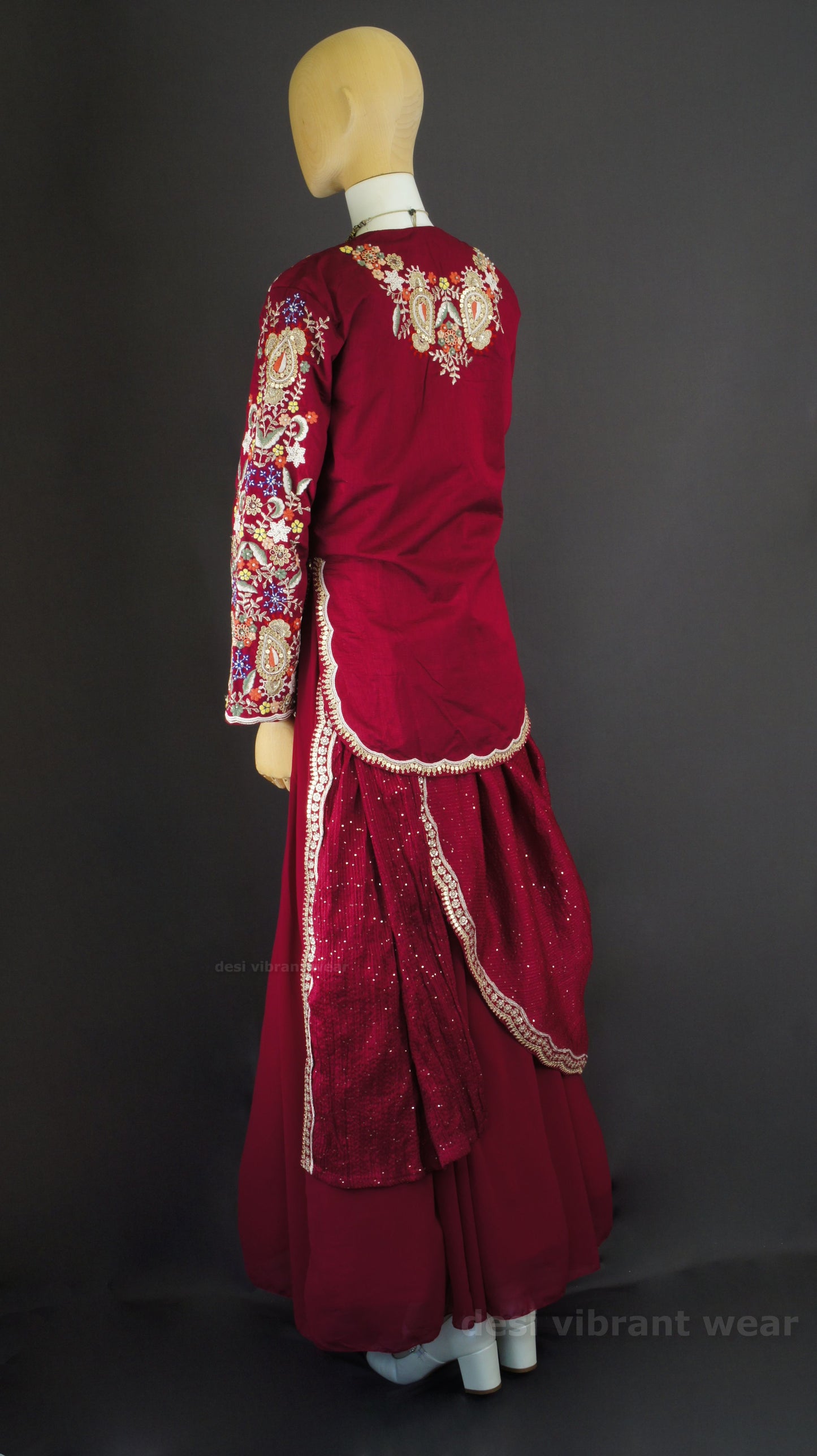 Royal Embroidered Gown Set with Dupatta