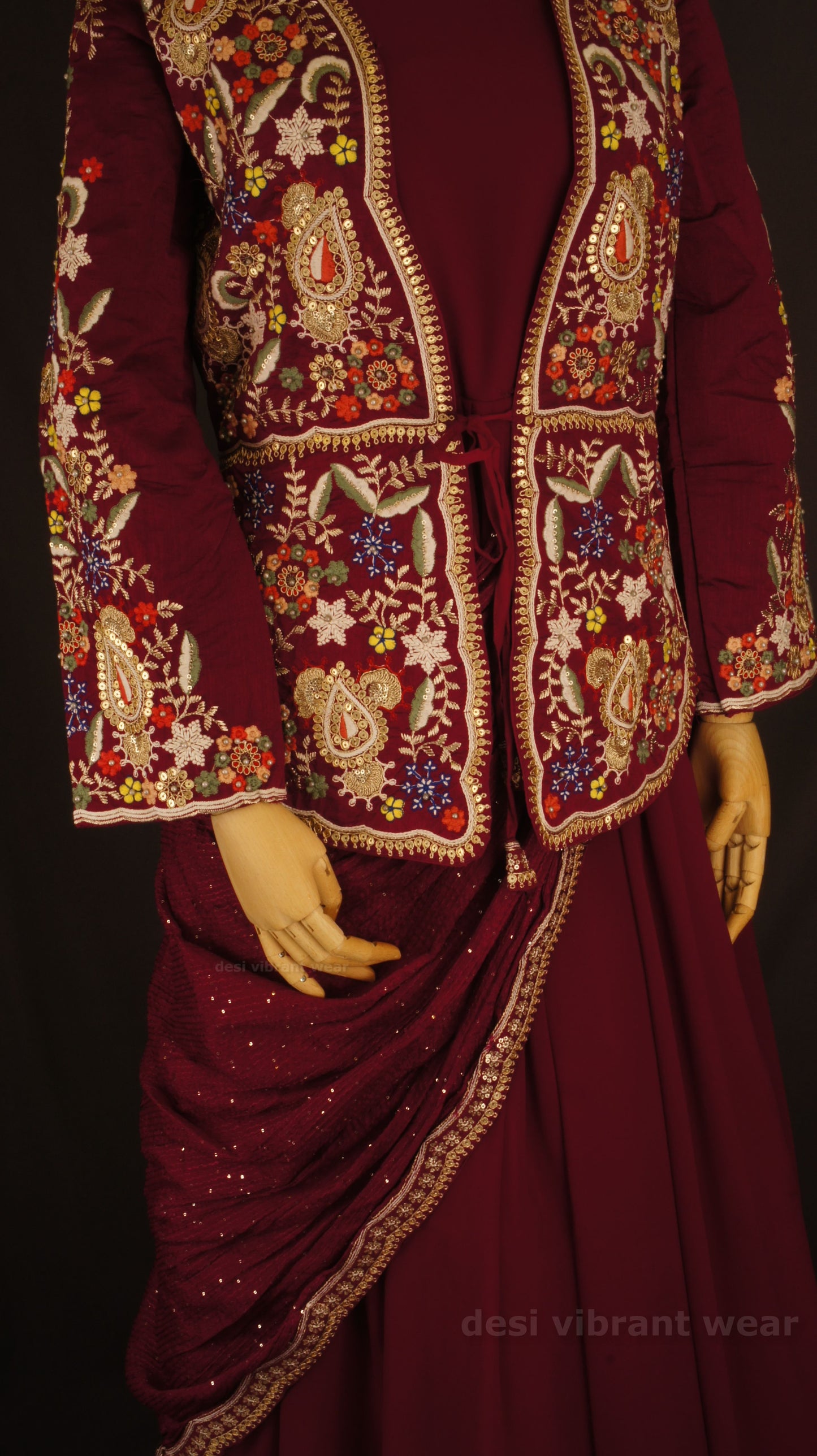 Royal Embroidered Gown Set with Dupatta