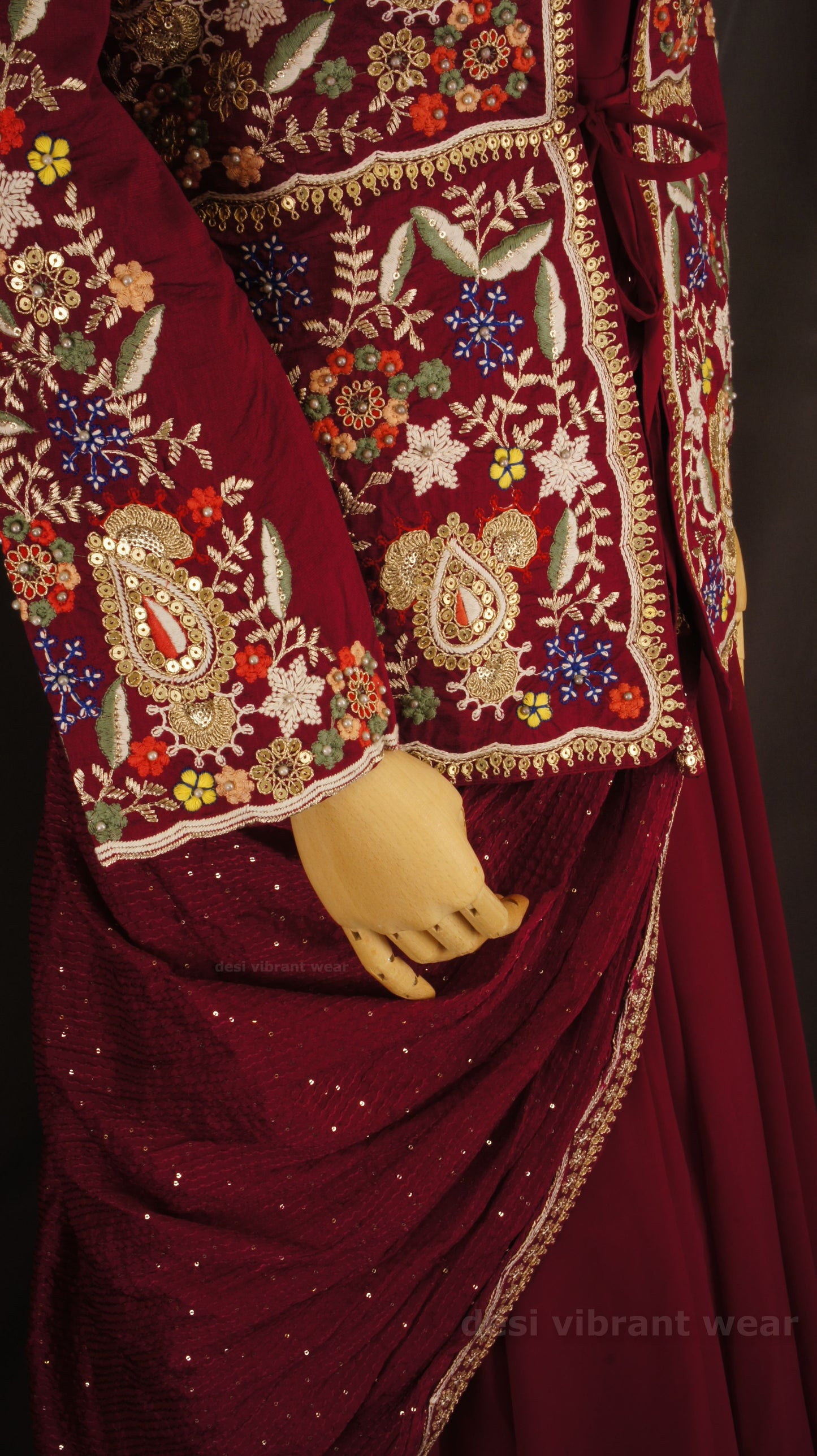 Royal Embroidered Gown Set with Dupatta