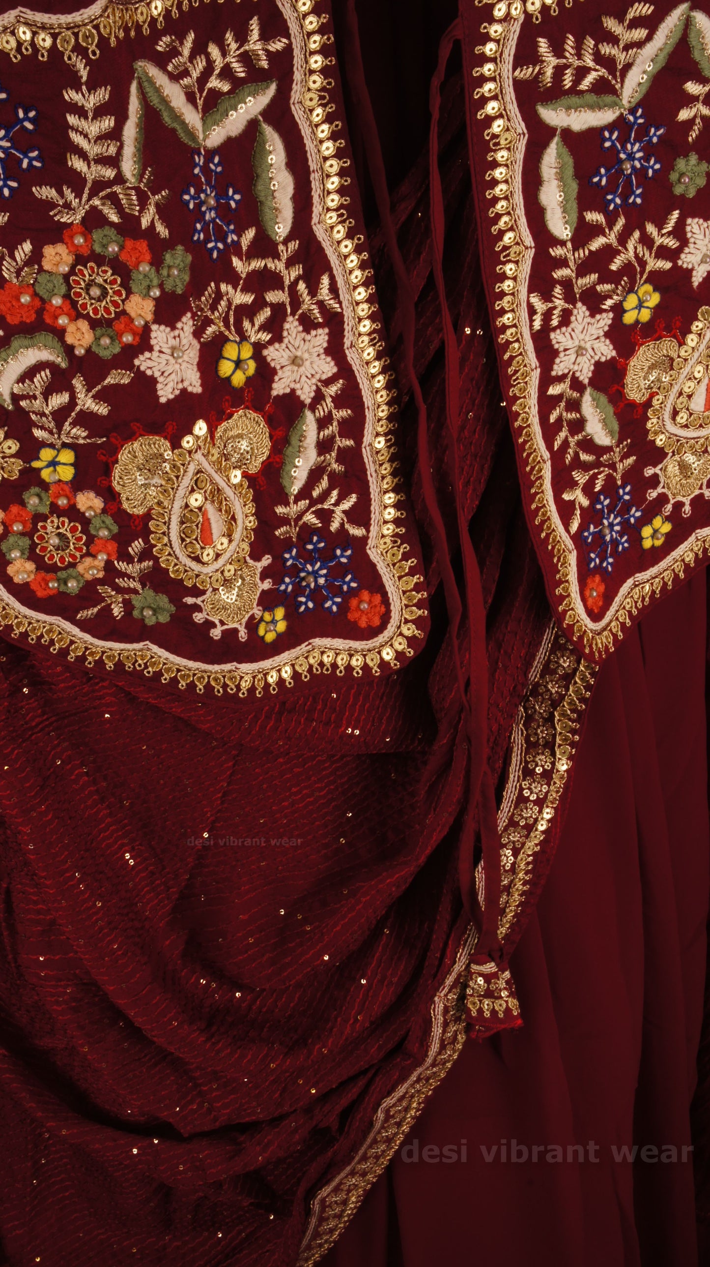 Royal Embroidered Gown Set with Dupatta