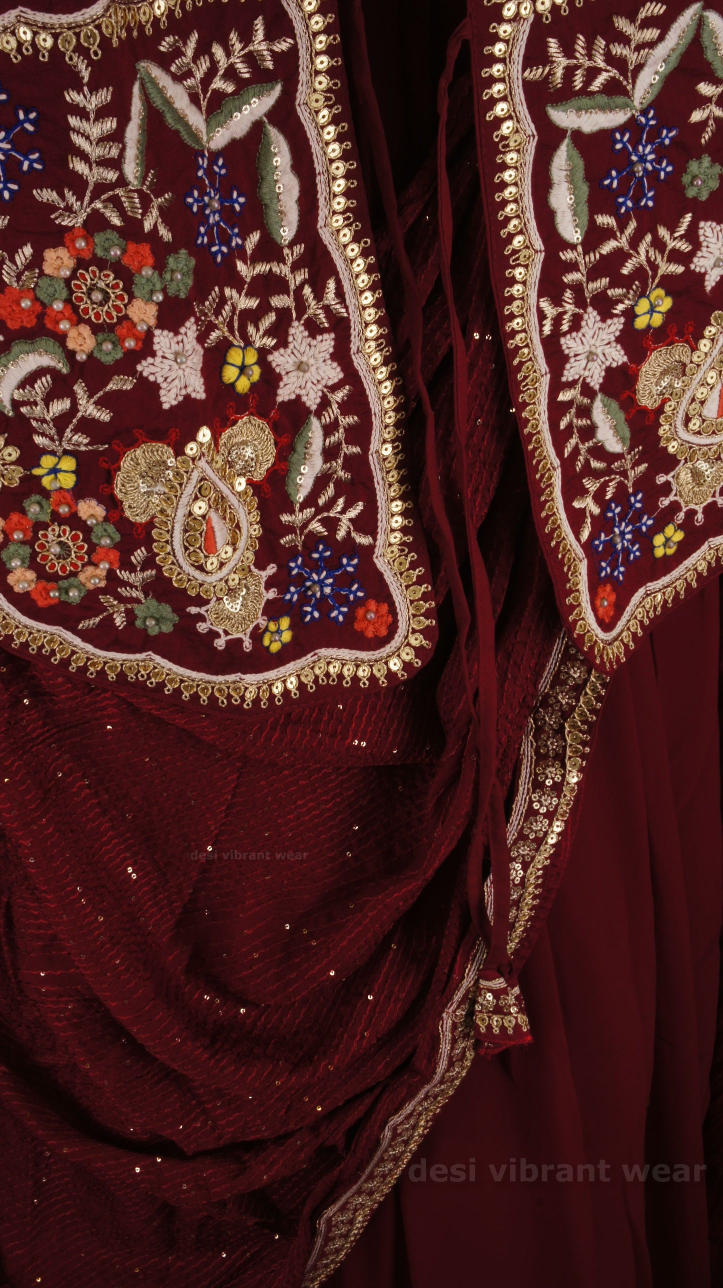 Royal Embroidered Gown Set with Dupatta