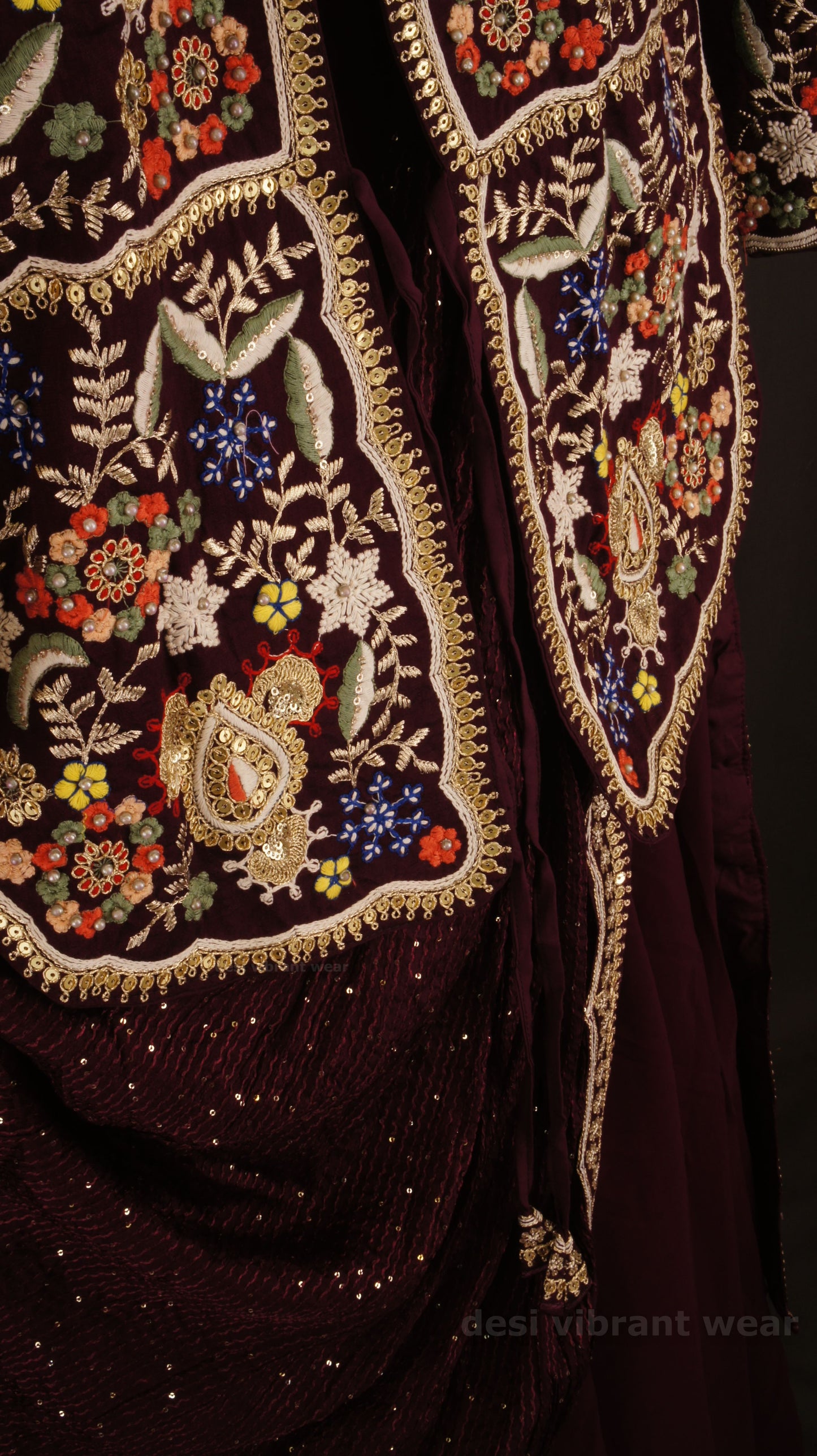 Royal Embroidered Gown Set with Dupatta