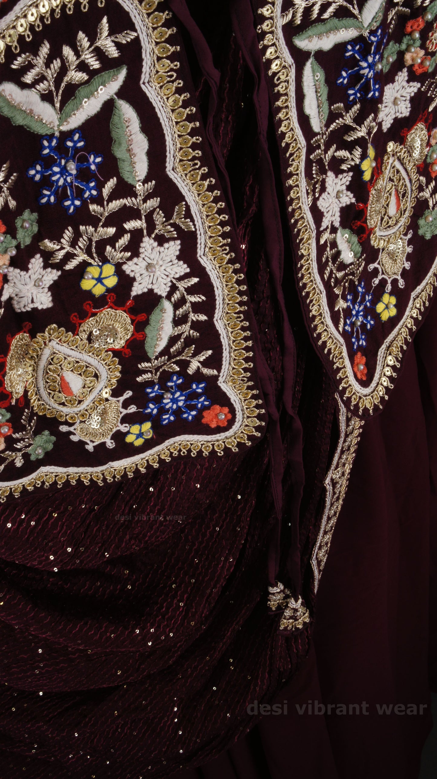 Royal Embroidered Gown Set with Dupatta