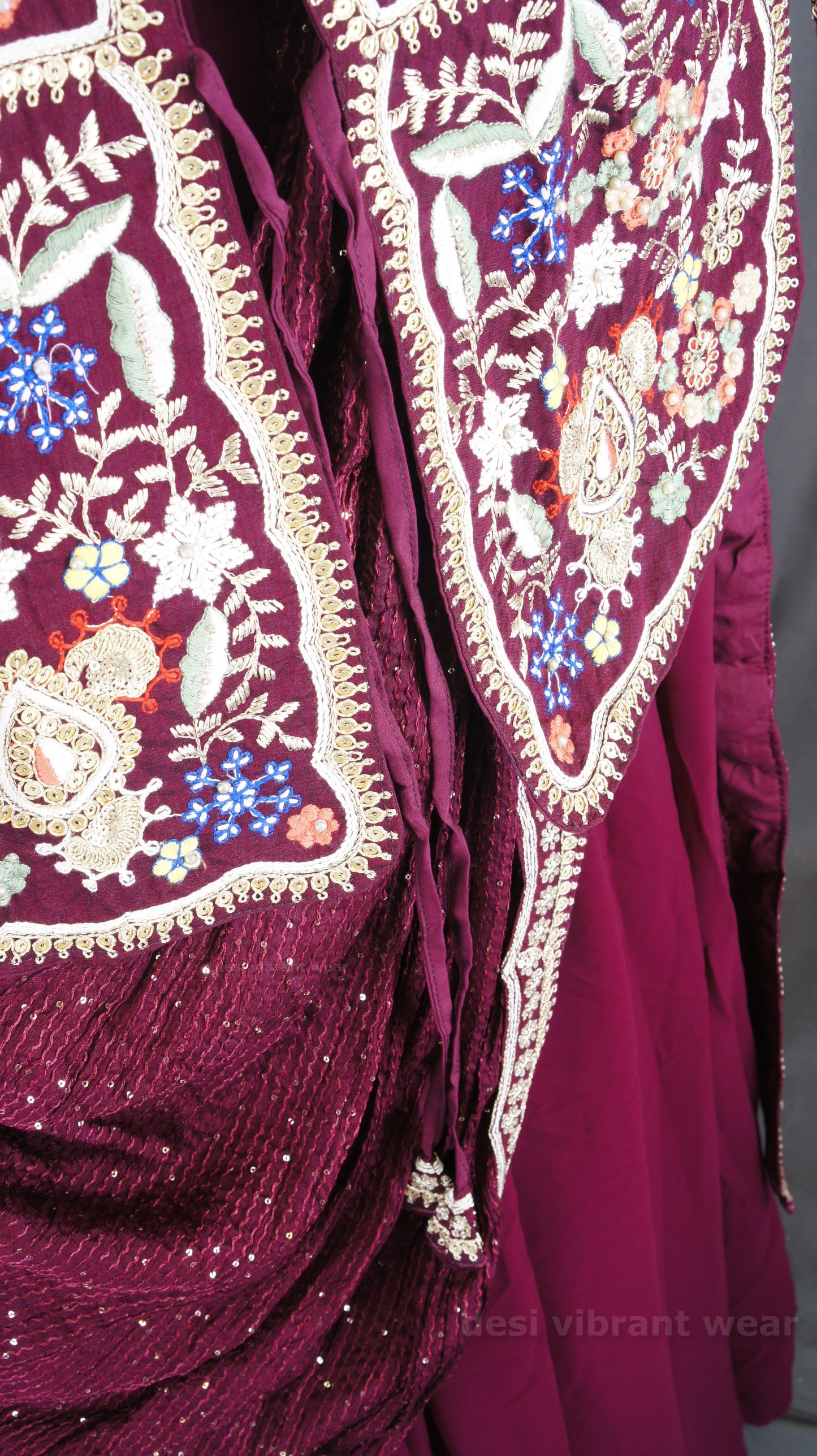Royal Embroidered Gown Set with Dupatta