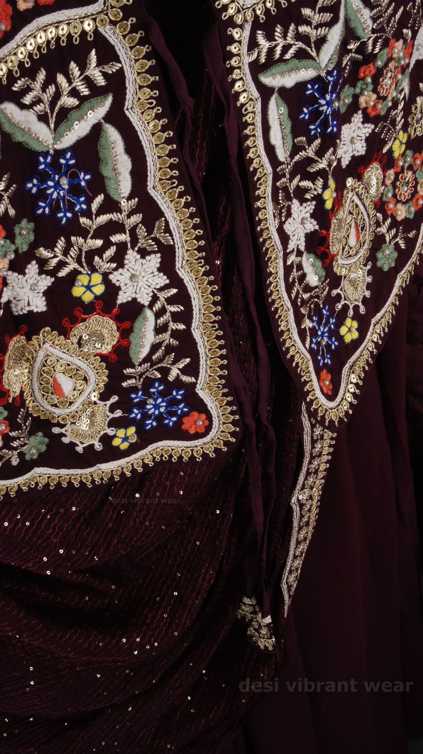 Royal Embroidered Gown Set with Dupatta