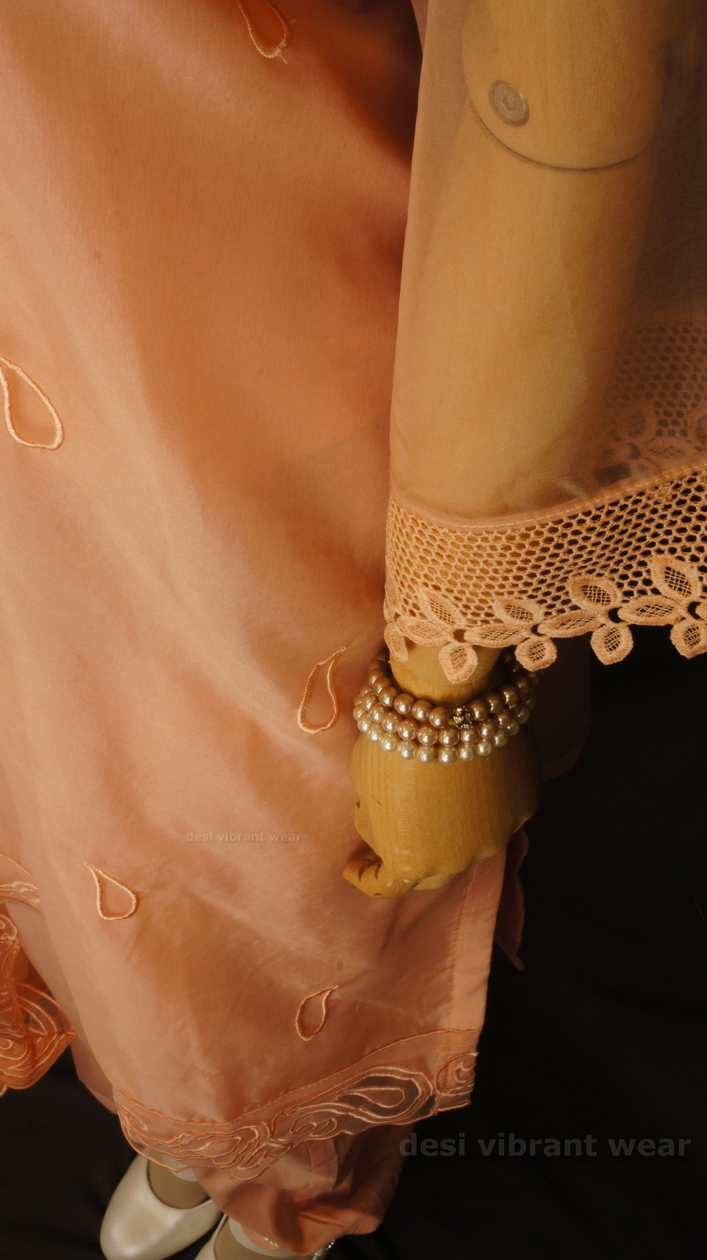 Soft Peach Organza Silk Suit