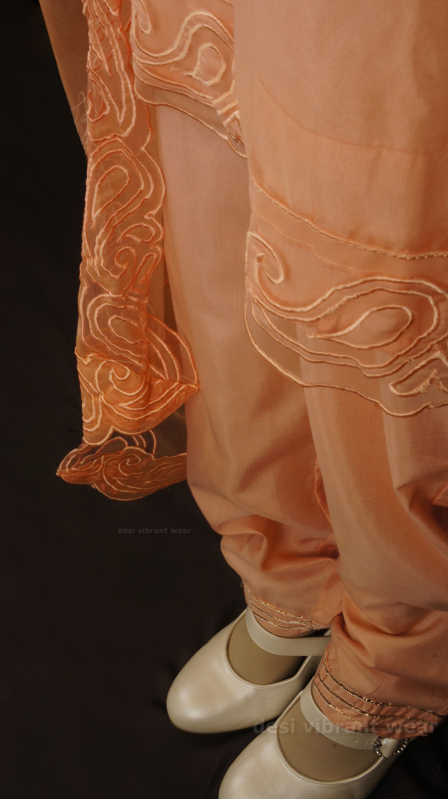 Soft Peach Organza Silk Suit