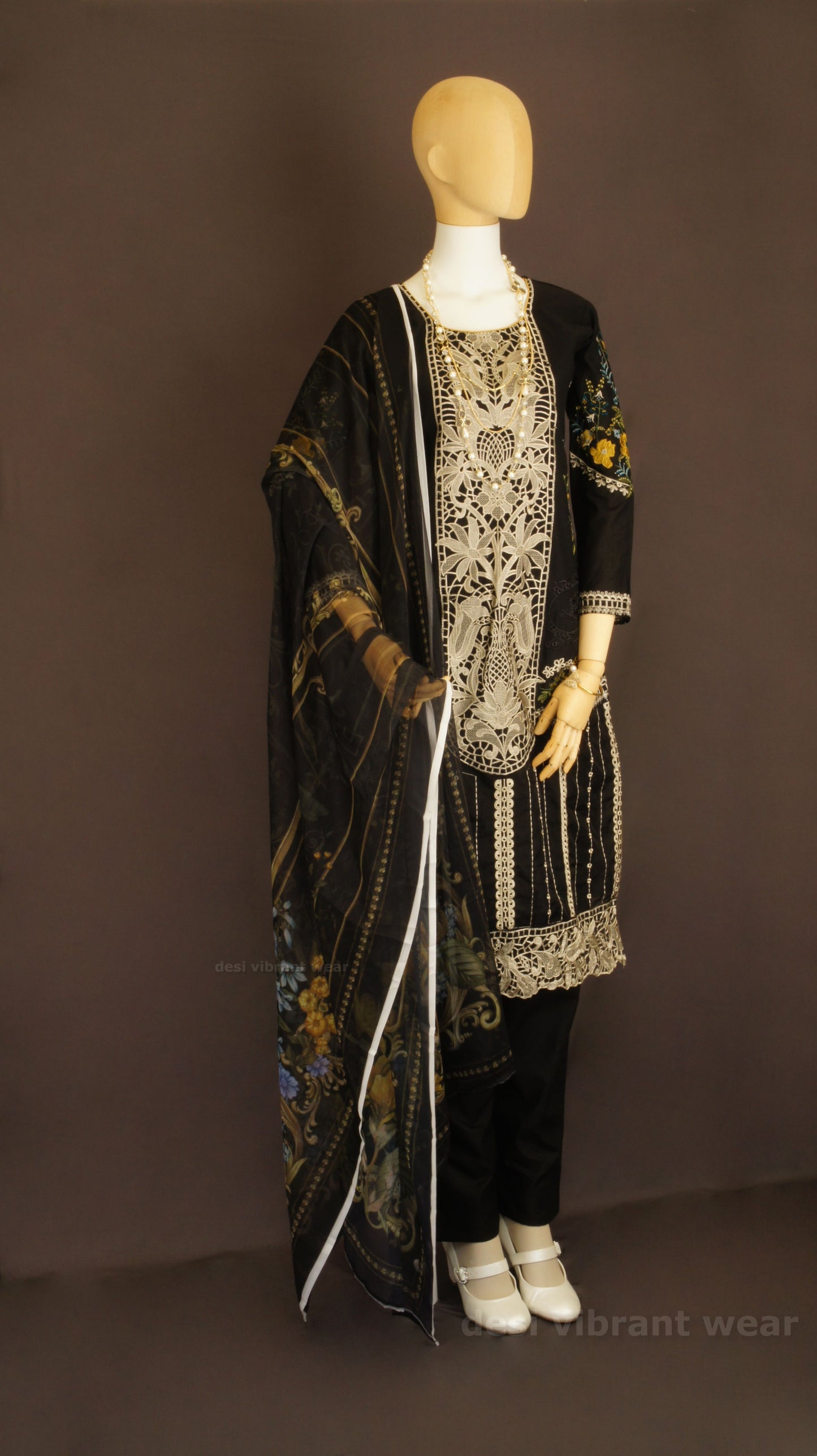 Midnight Black Lawn Suit