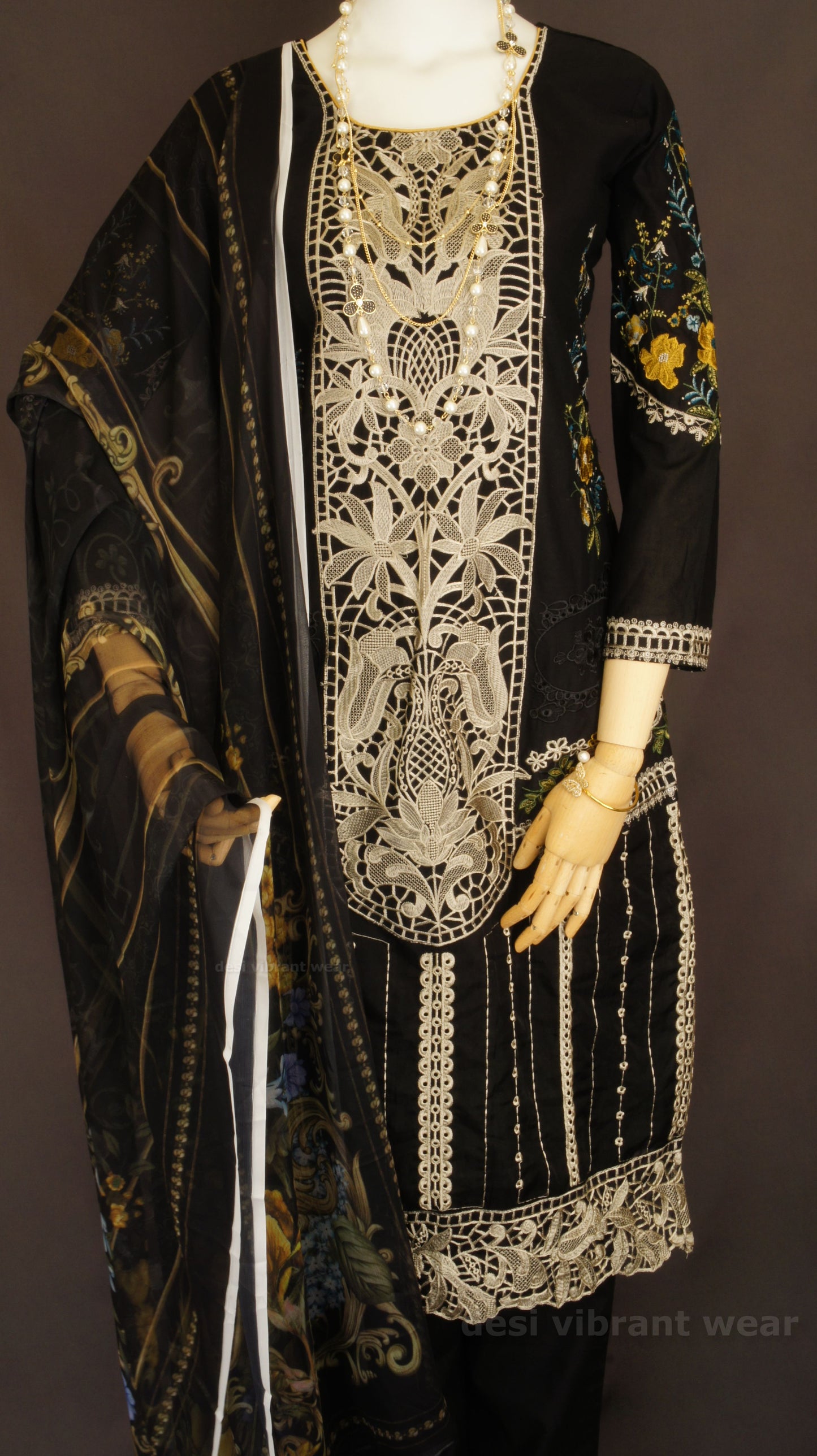 Midnight Black Lawn Suit