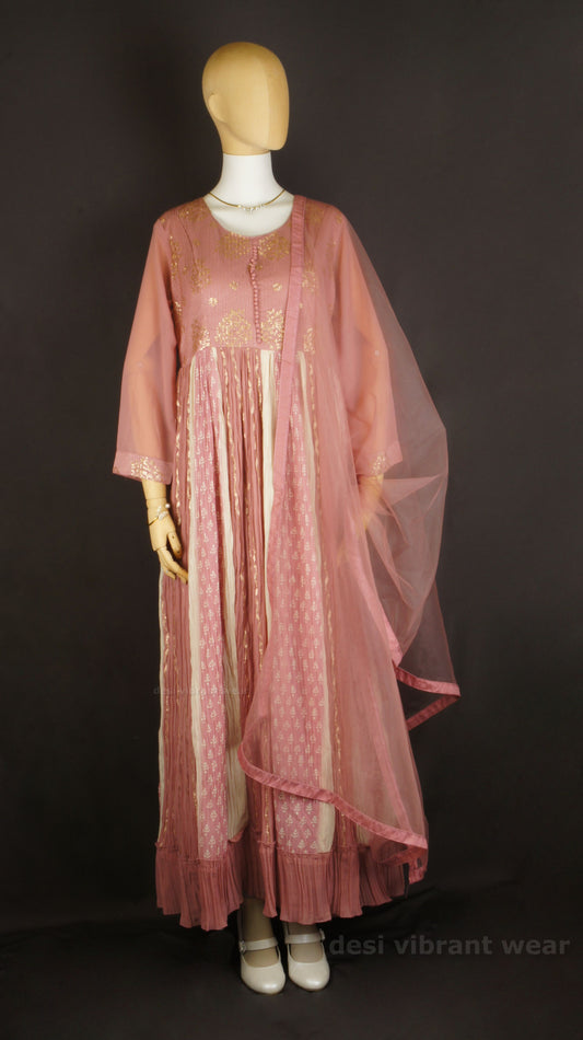Blush Pink Georgette Embroidered Anarkali