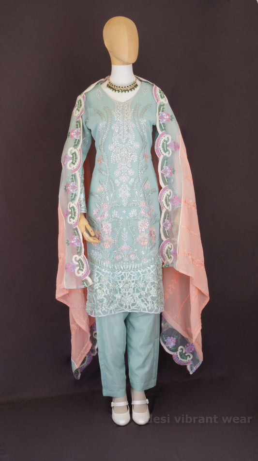 Mint Mirage Georgette