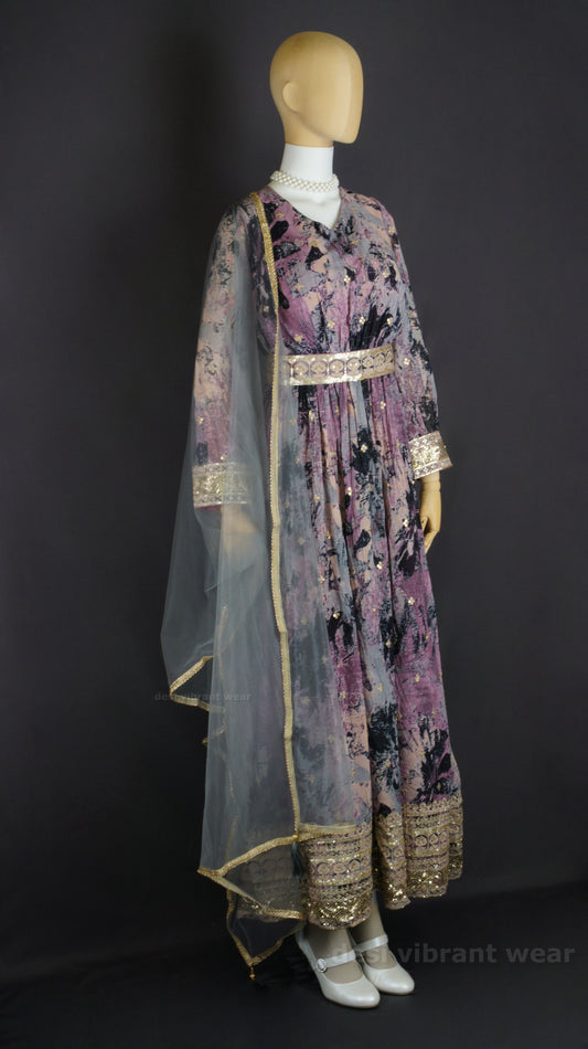 Elegant Embroidered Georgette Anarkali