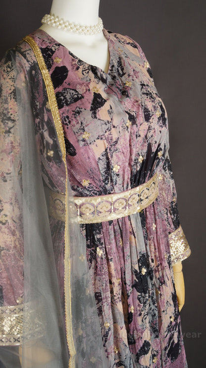 Elegant Embroidered Georgette Anarkali