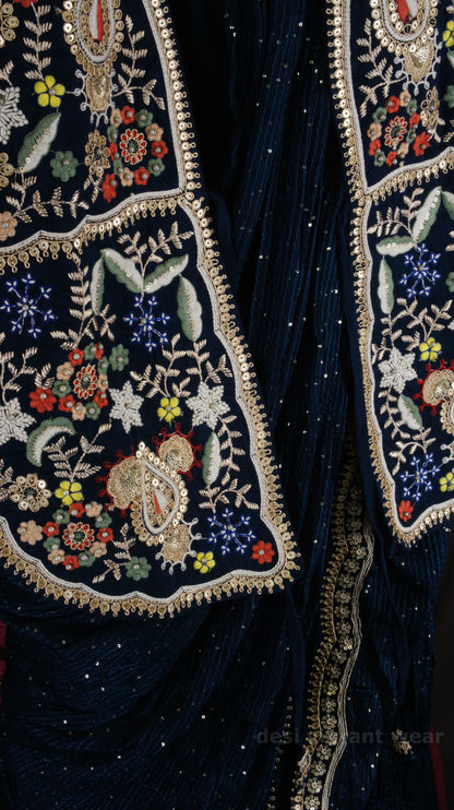Royal Embroidered Gown Set with Dupatta