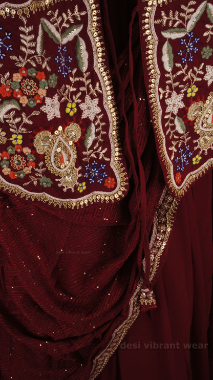 Royal Embroidered Gown Set with Dupatta