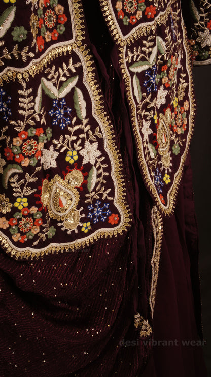 Royal Embroidered Gown Set with Dupatta