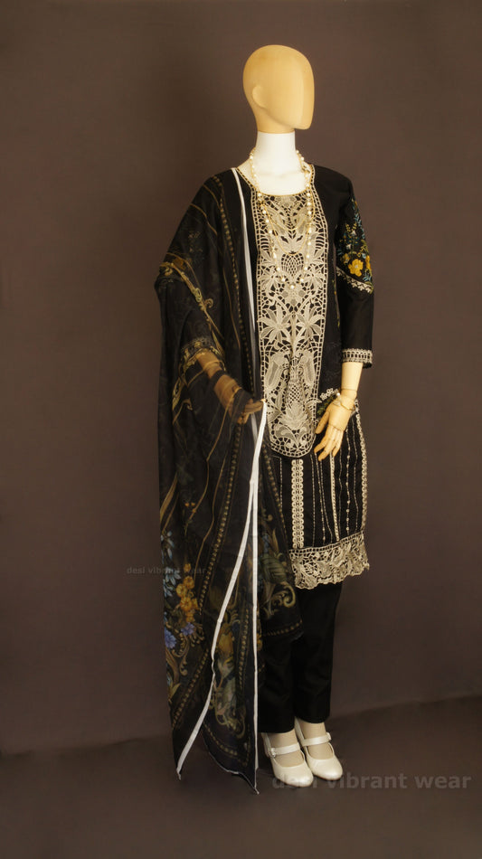 Midnight Black Lawn Suit