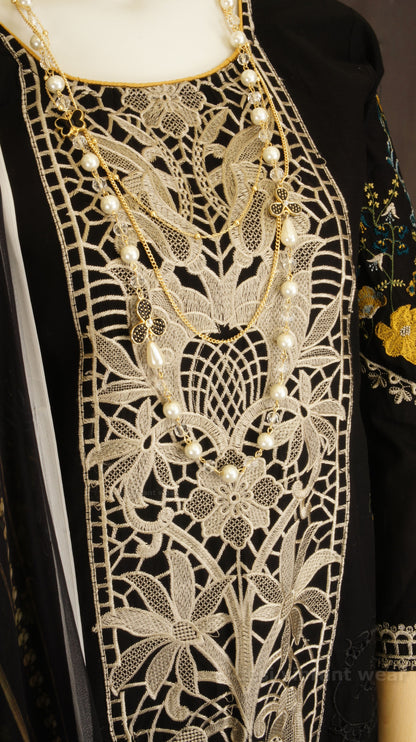 Midnight Black Lawn Suit